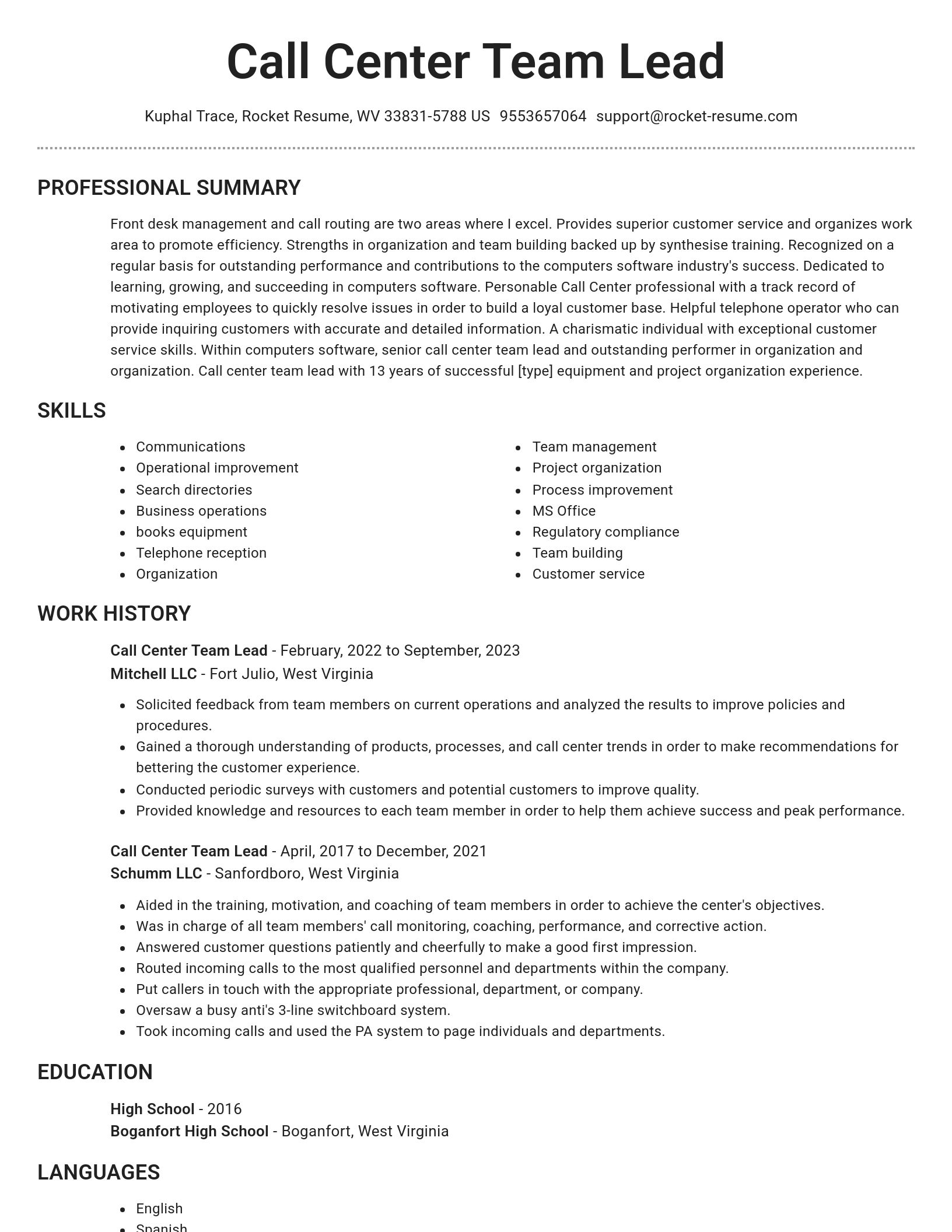 Brilliant resume template