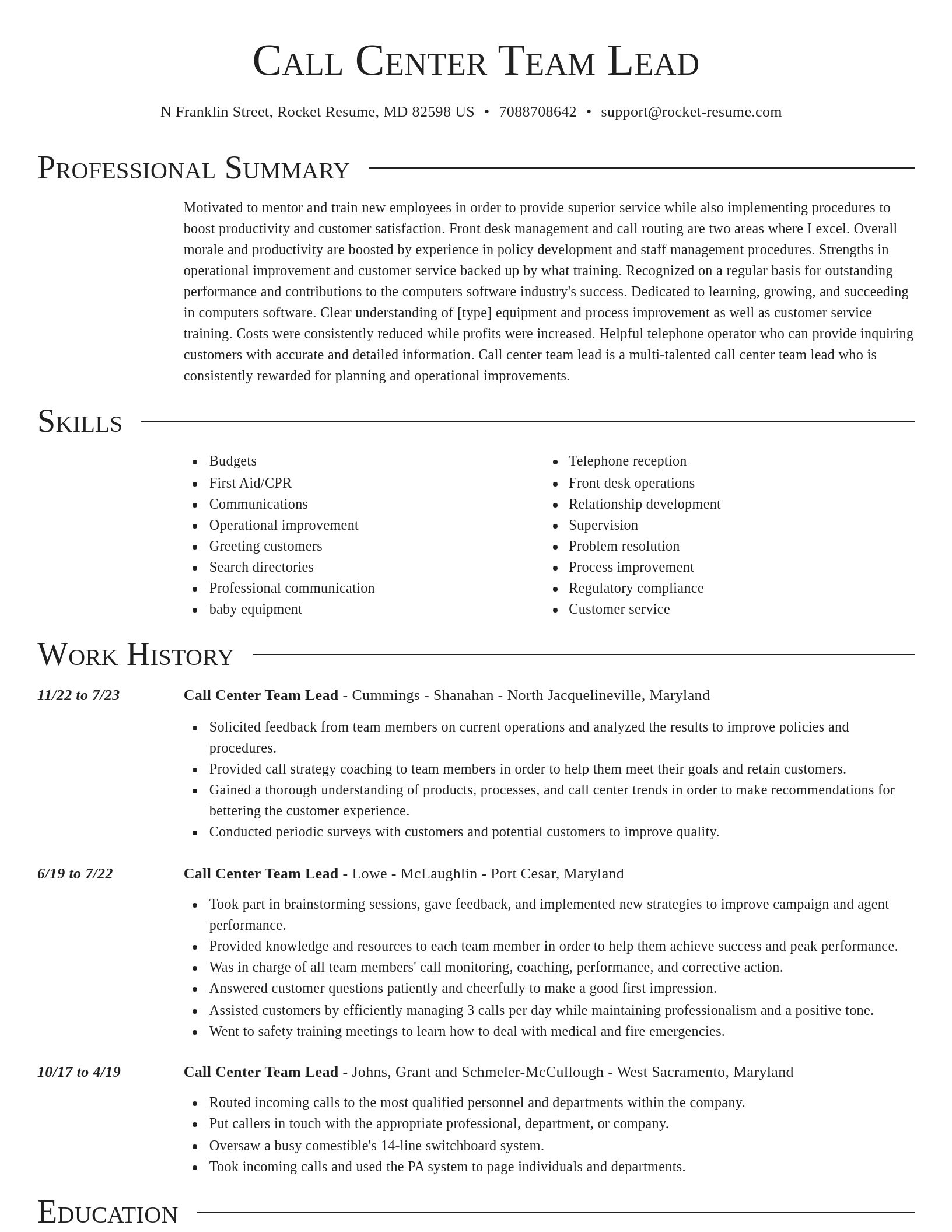 Director resume template
