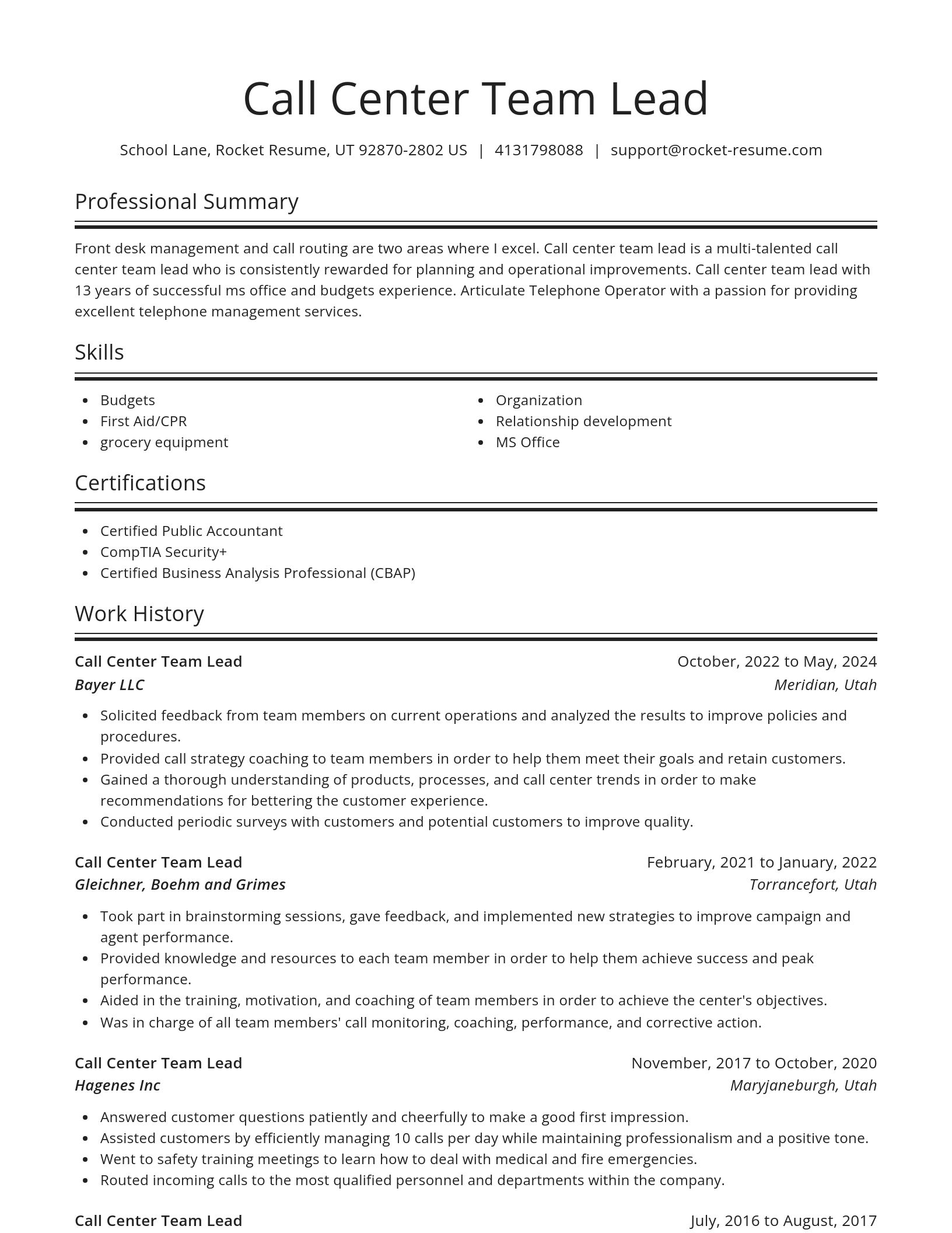 Spotlight resume template
