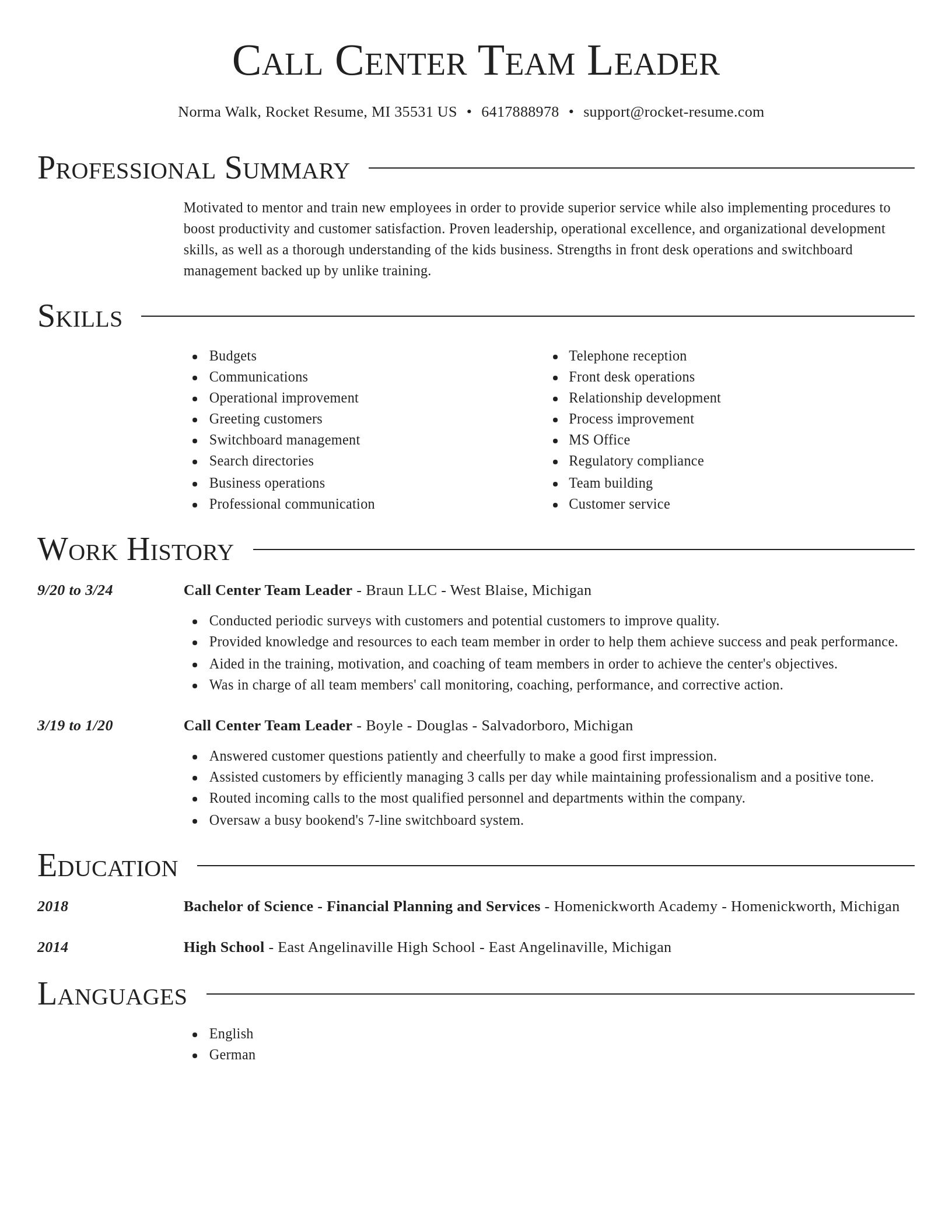 Director resume template