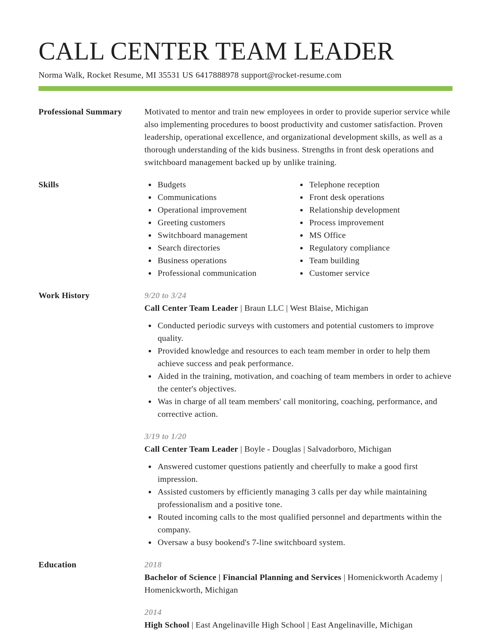 Smart resume template