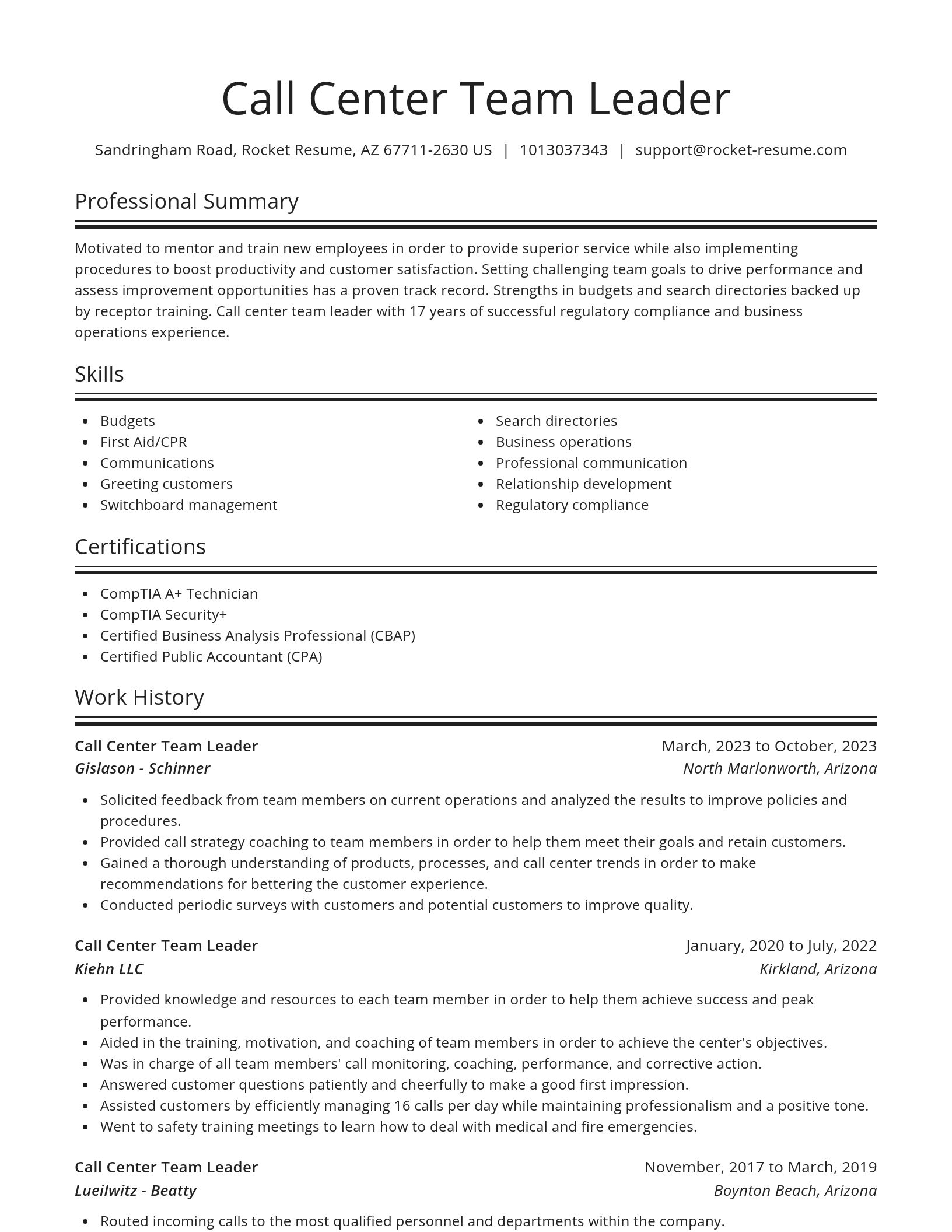 Spotlight resume template