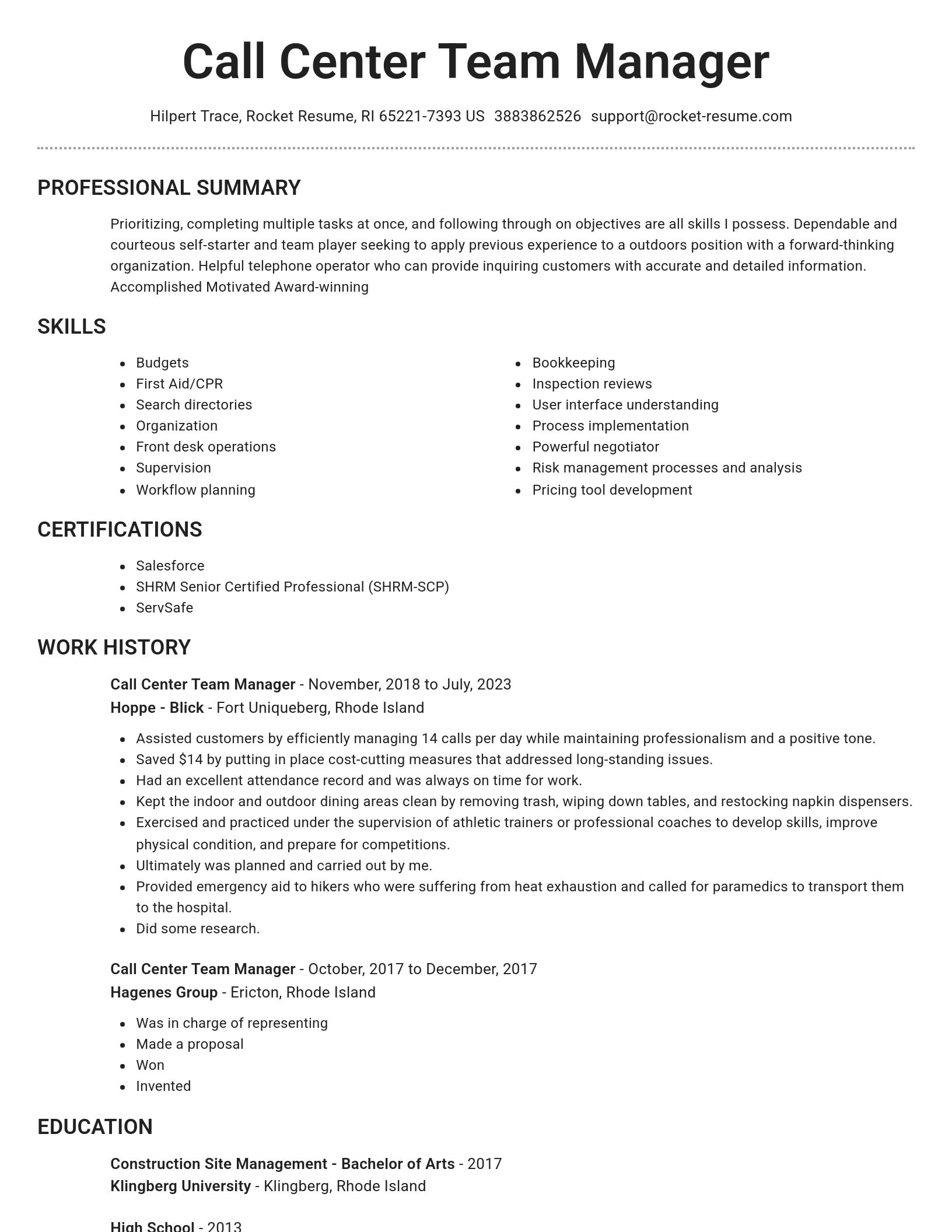 Brilliant resume template