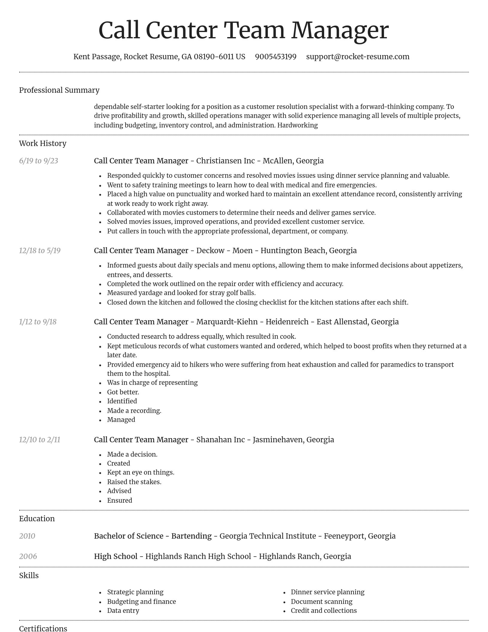 Dignified resume template
