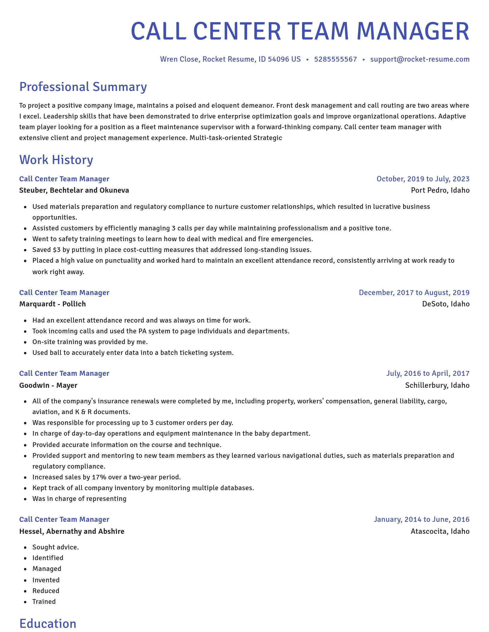 Novel resume template