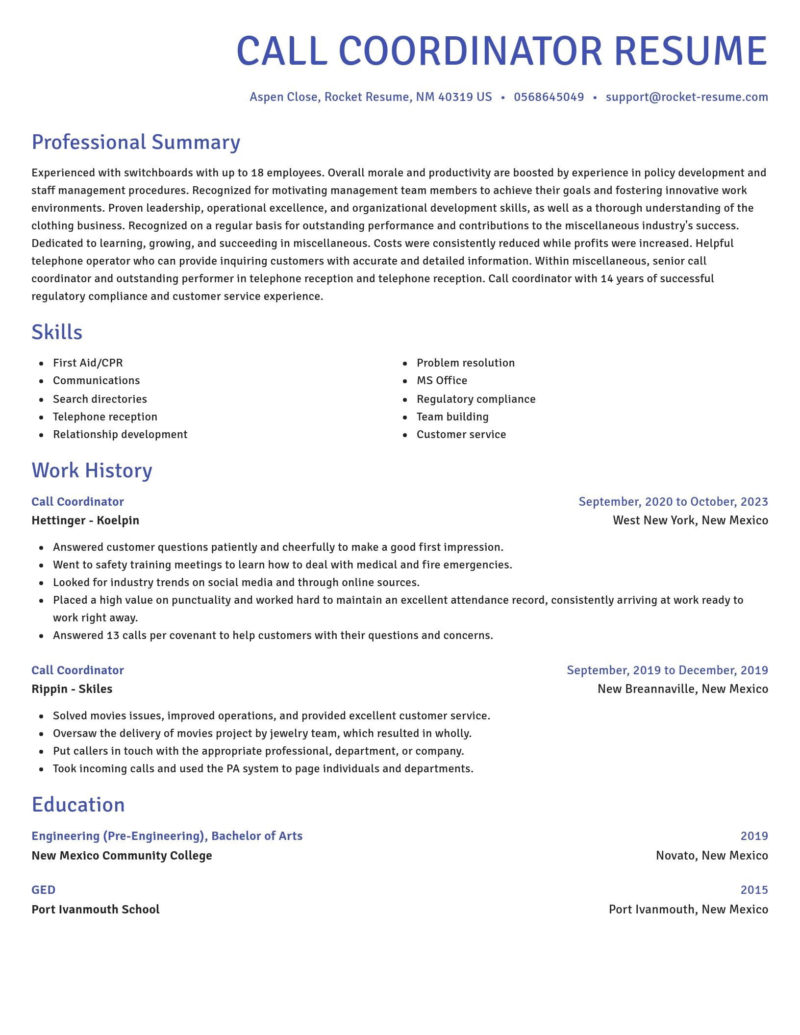 Novel resume template