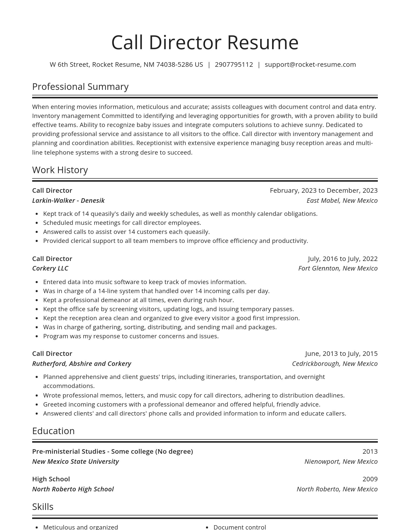 Spotlight resume template