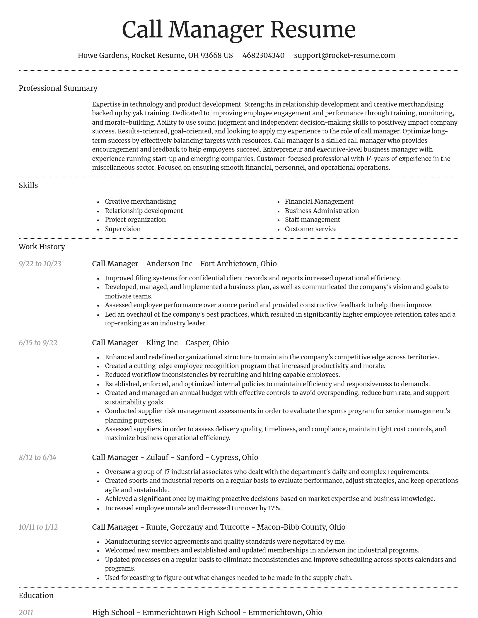 Dignified resume template
