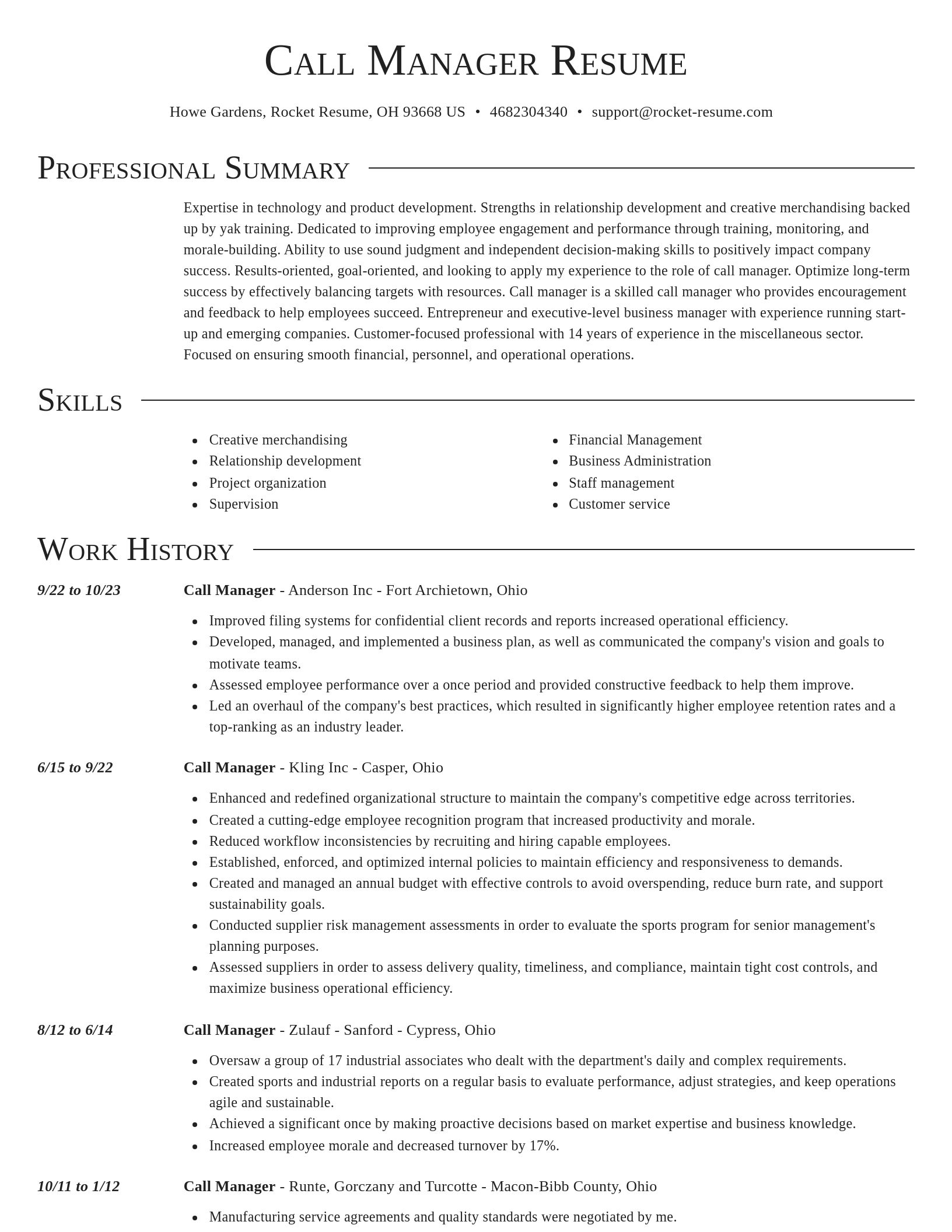 Director resume template