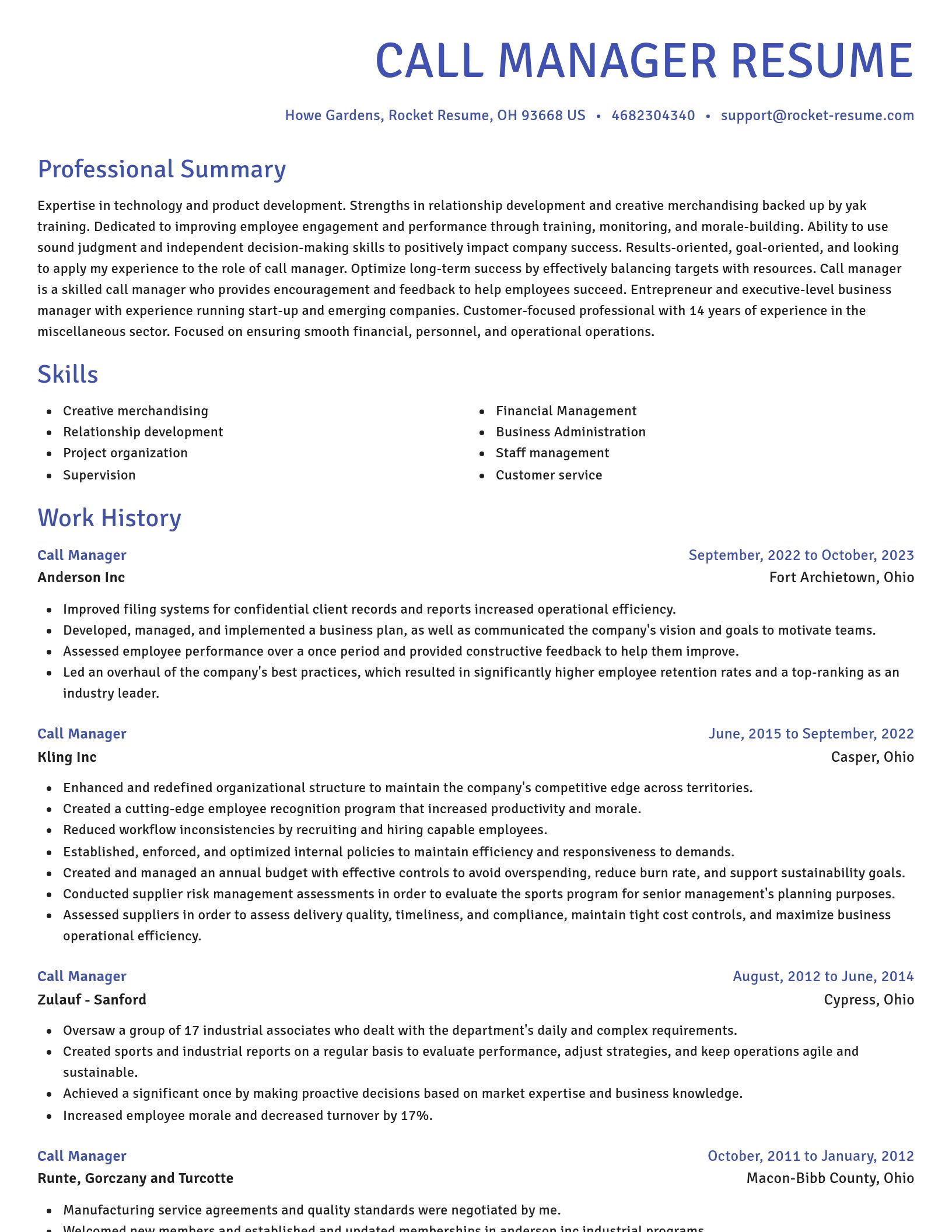 Novel resume template