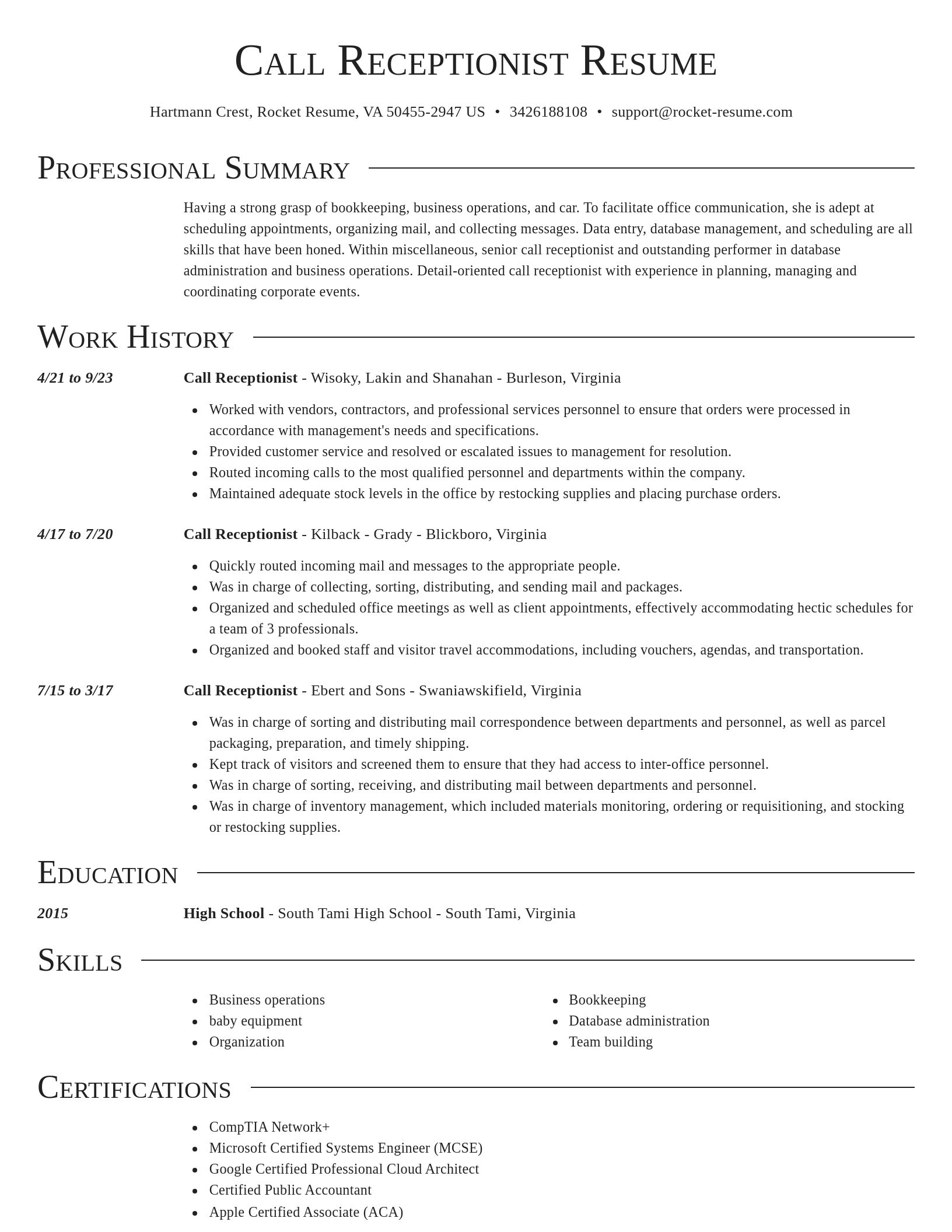 Director resume template