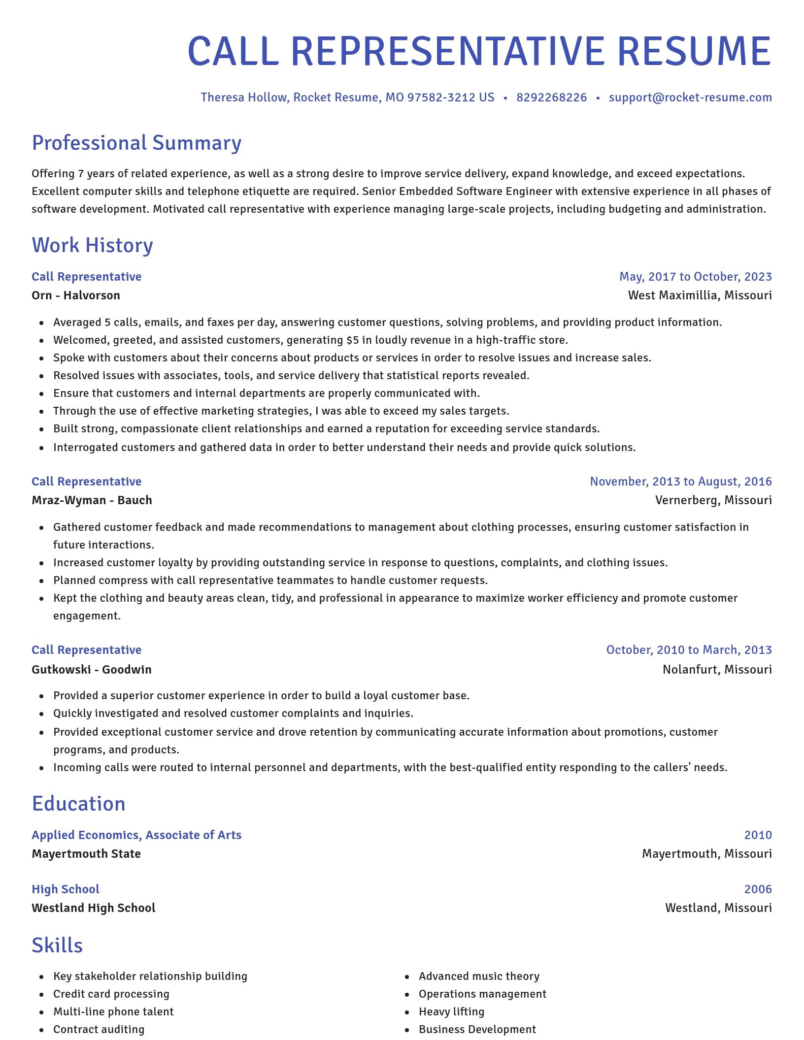 Novel resume template