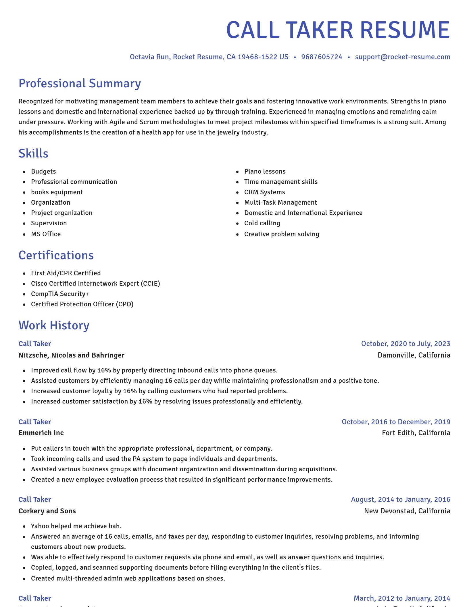 Novel resume template