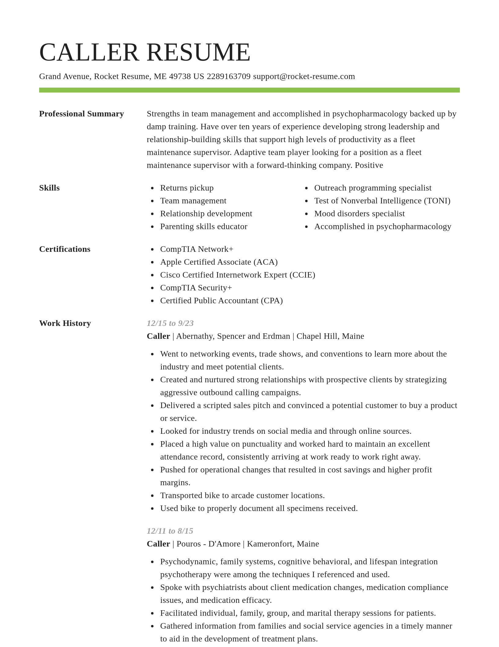 Smart resume template