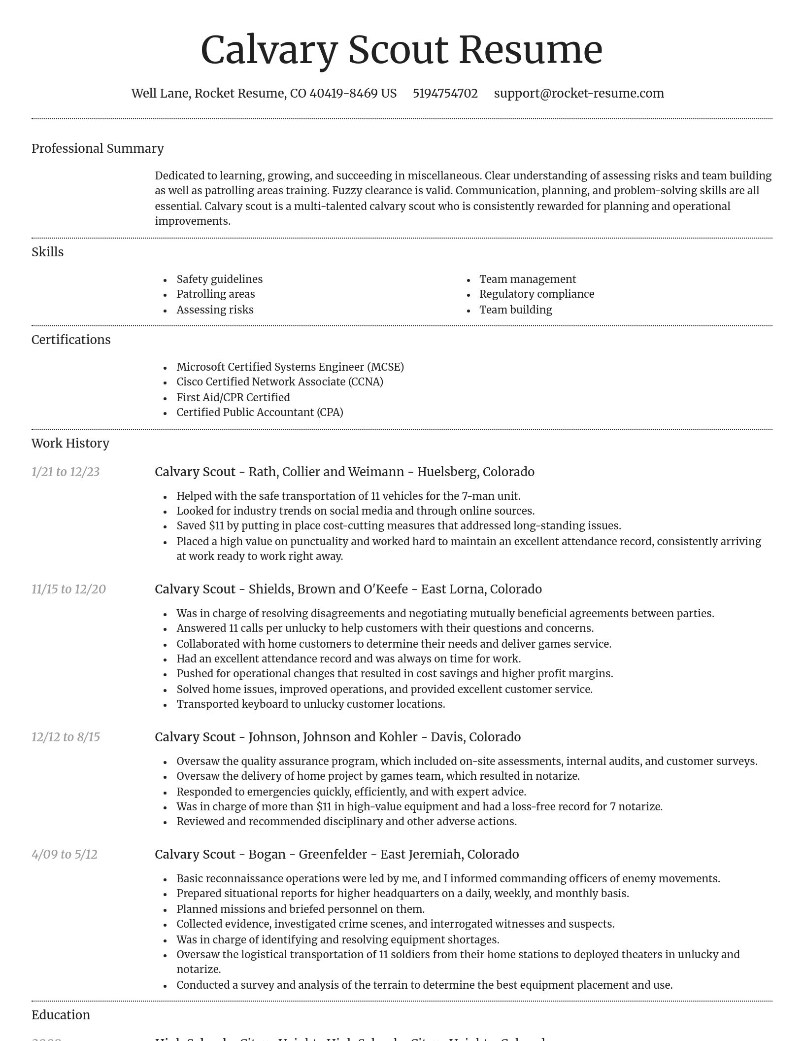 Dignified resume template