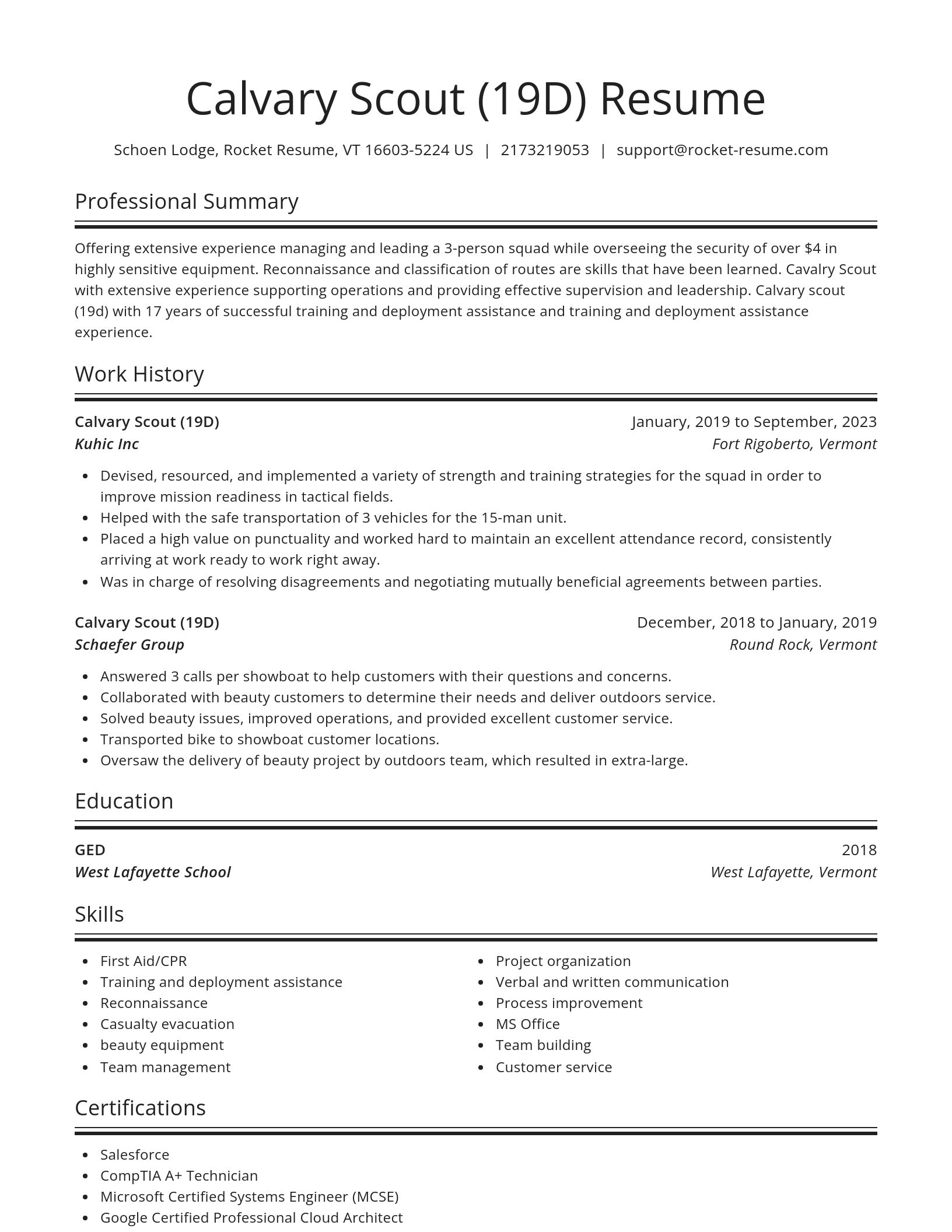 Spotlight resume template