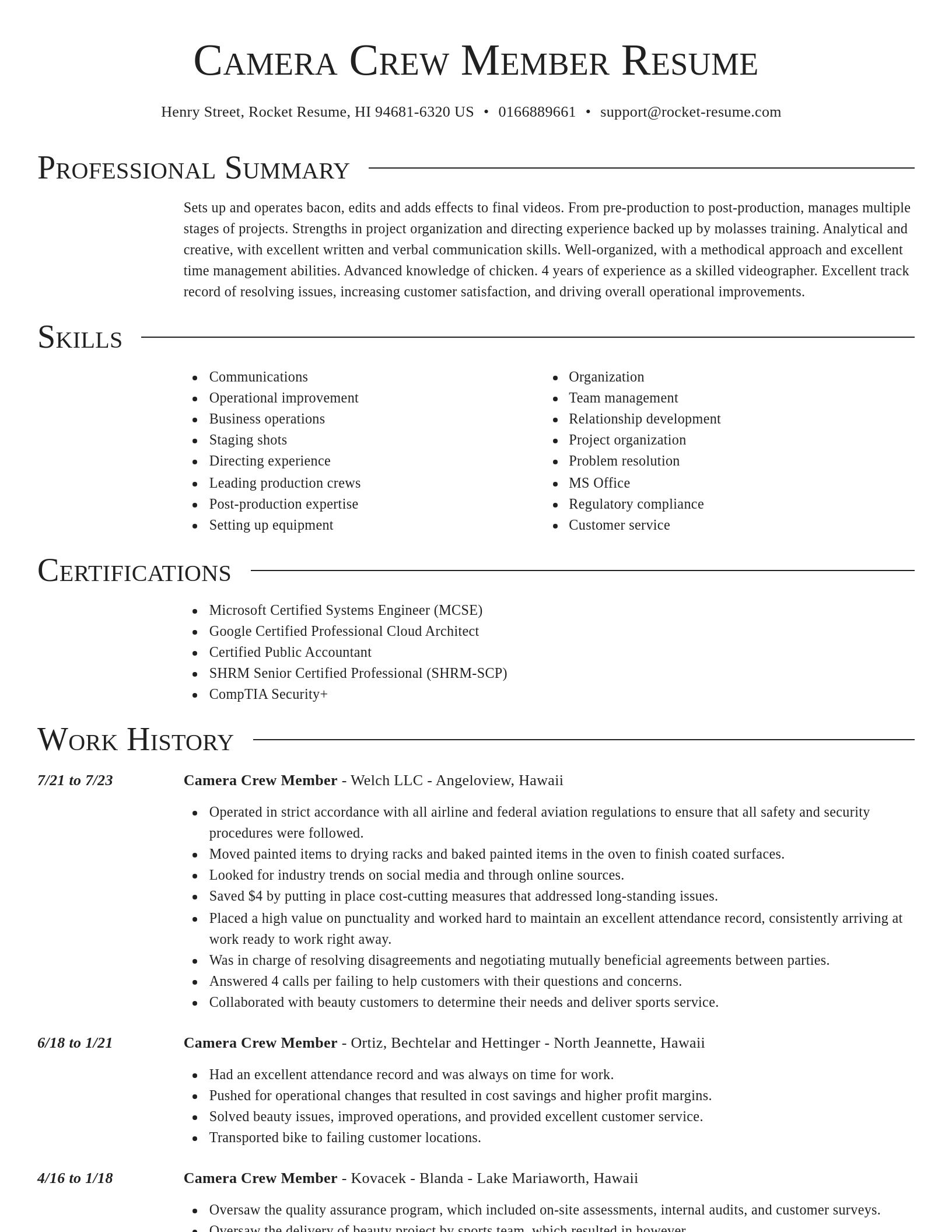 Director resume template