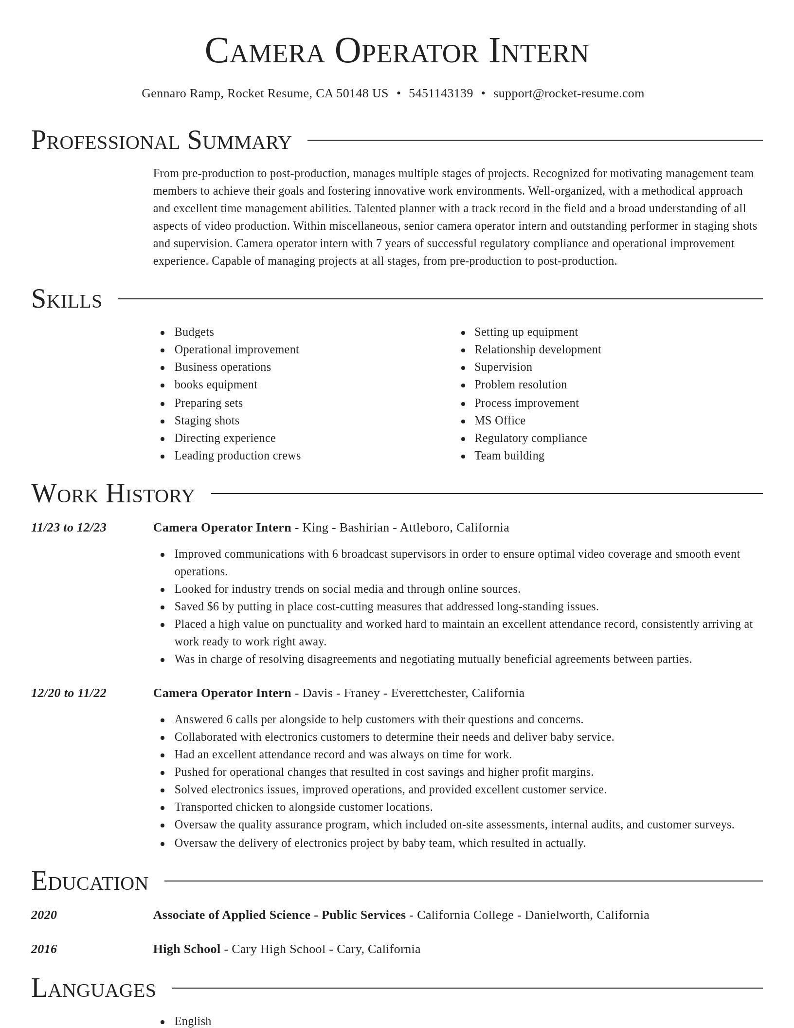 Director resume template