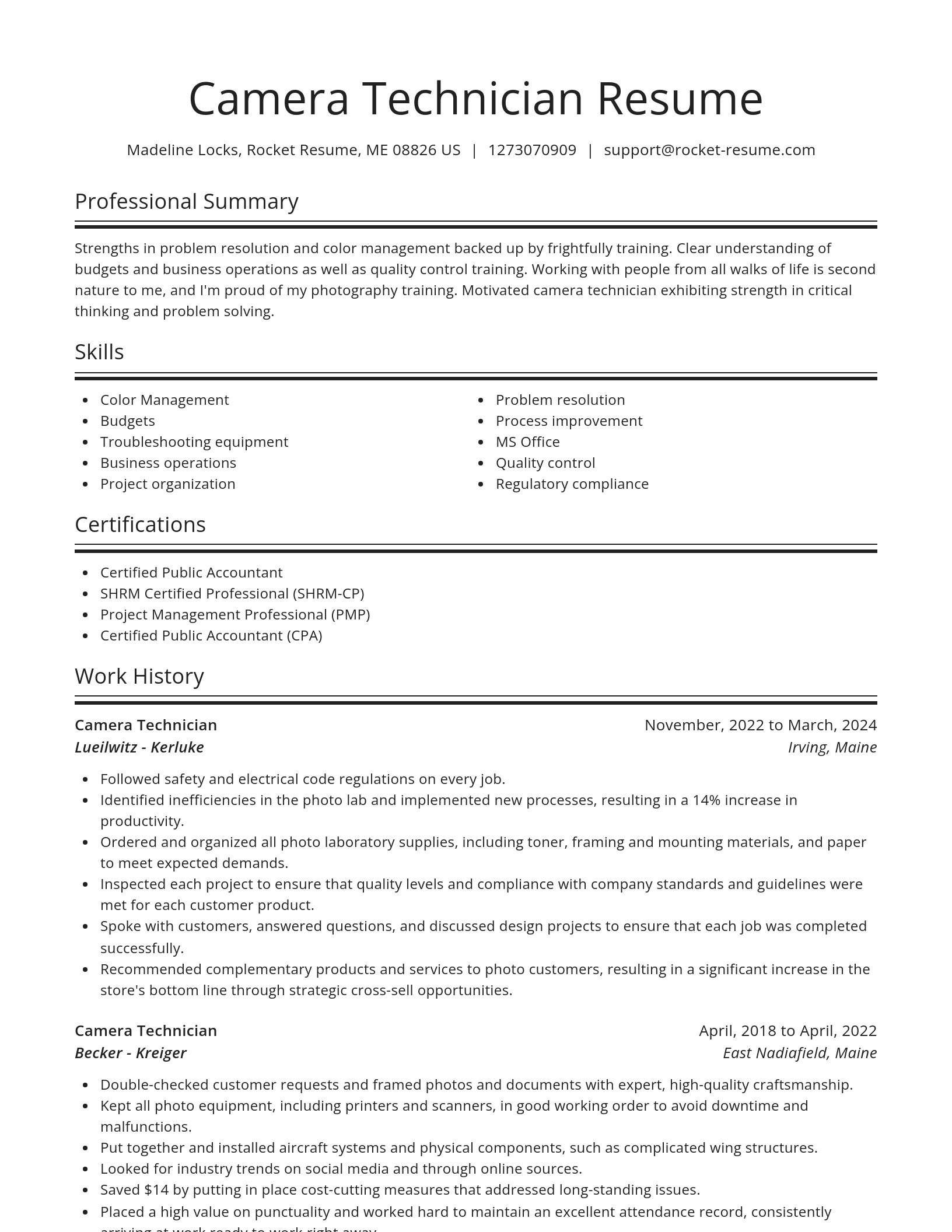 Spotlight resume template