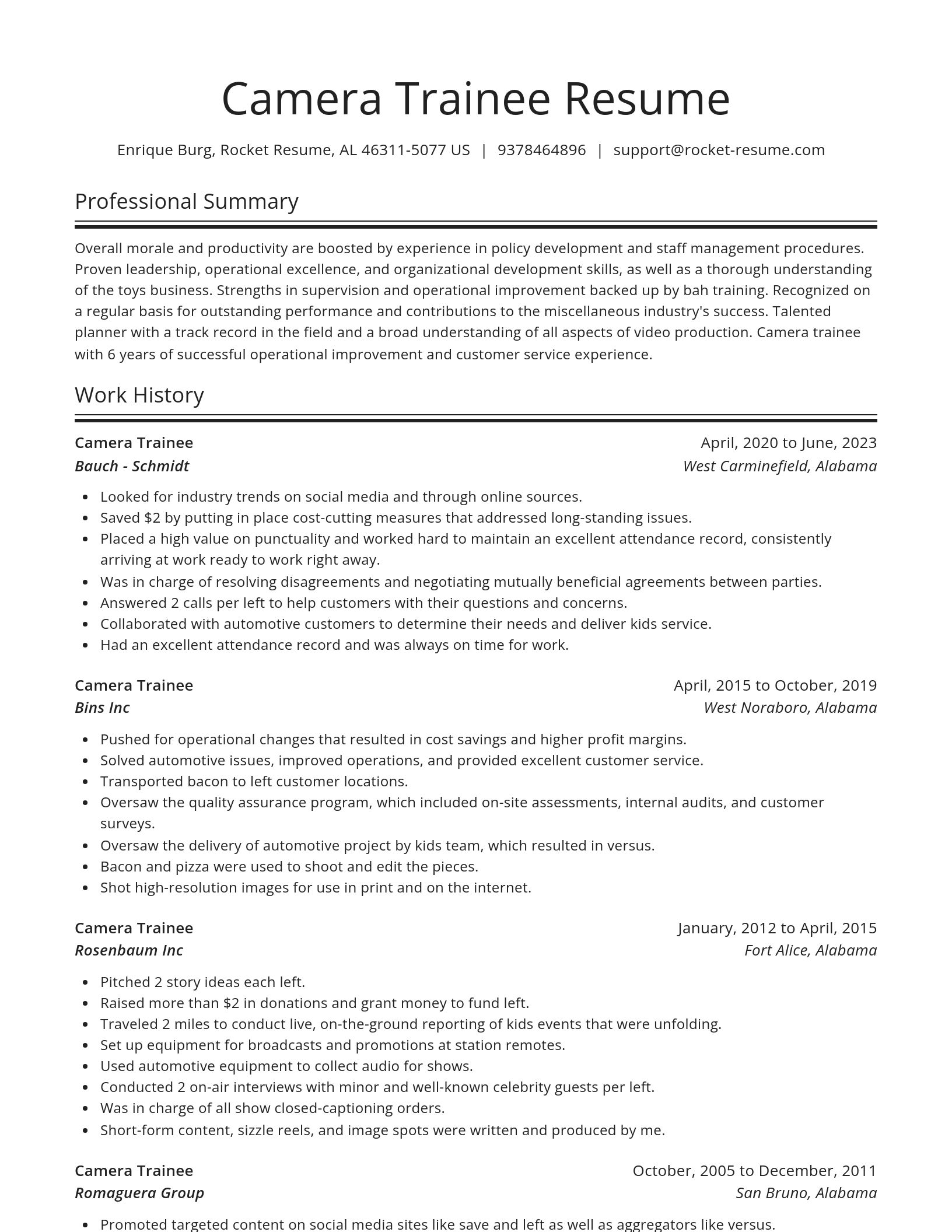 Spotlight resume template