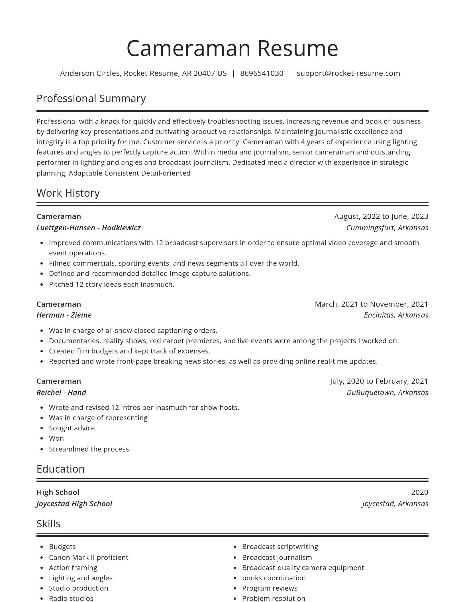 Spotlight resume template