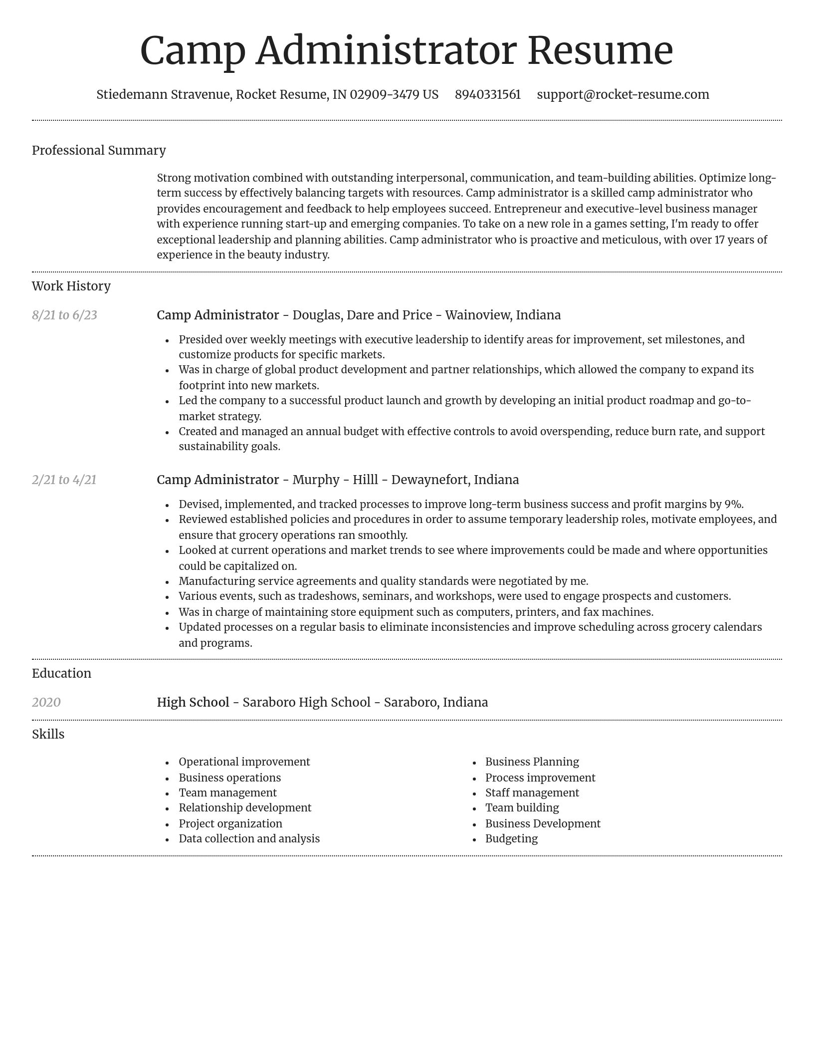 Dignified resume template