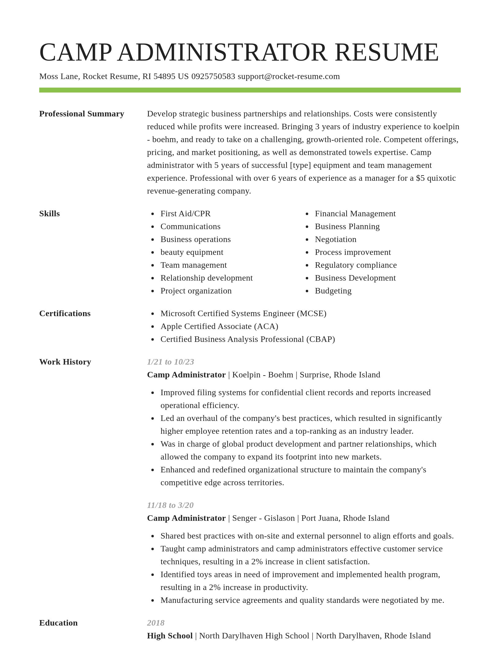 Smart resume template