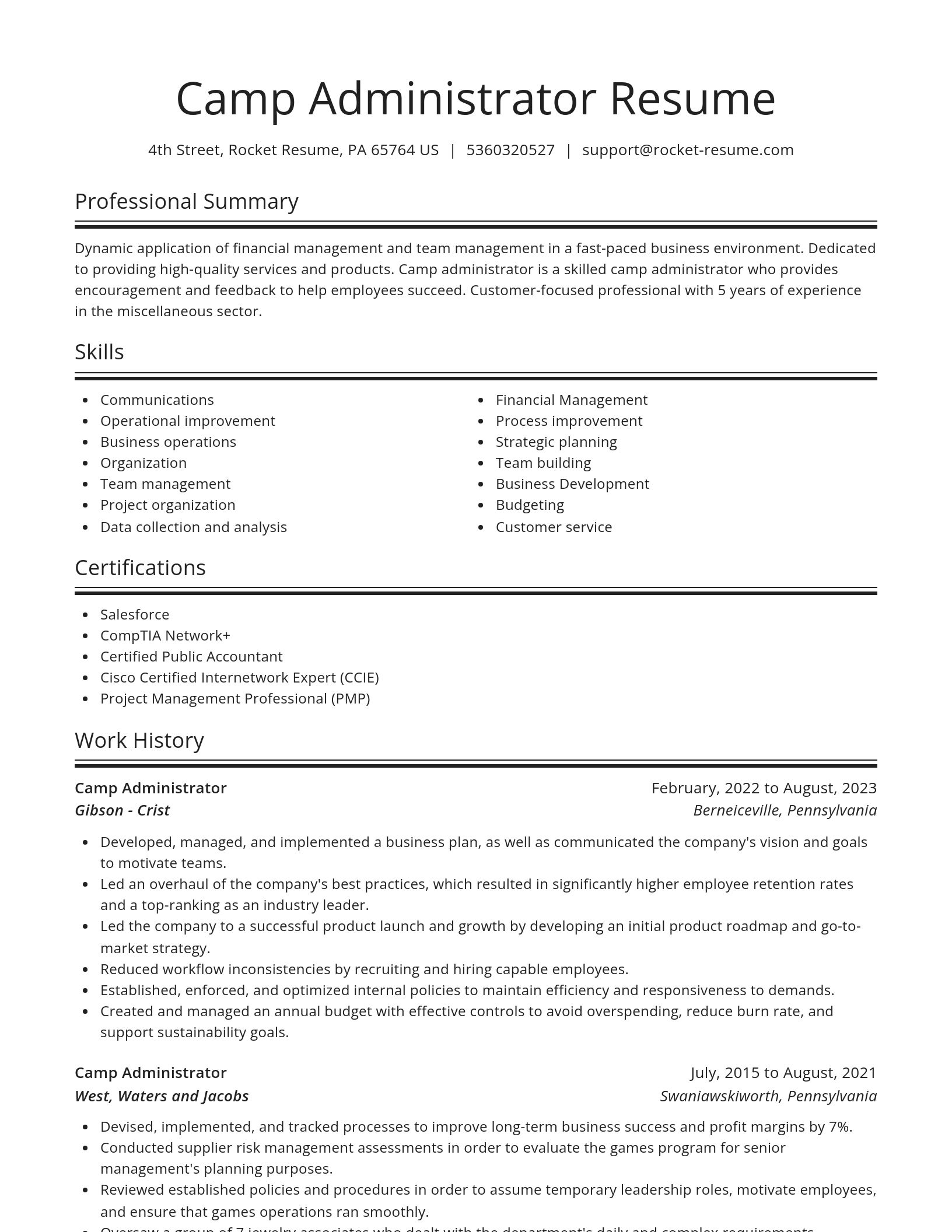 Spotlight resume template