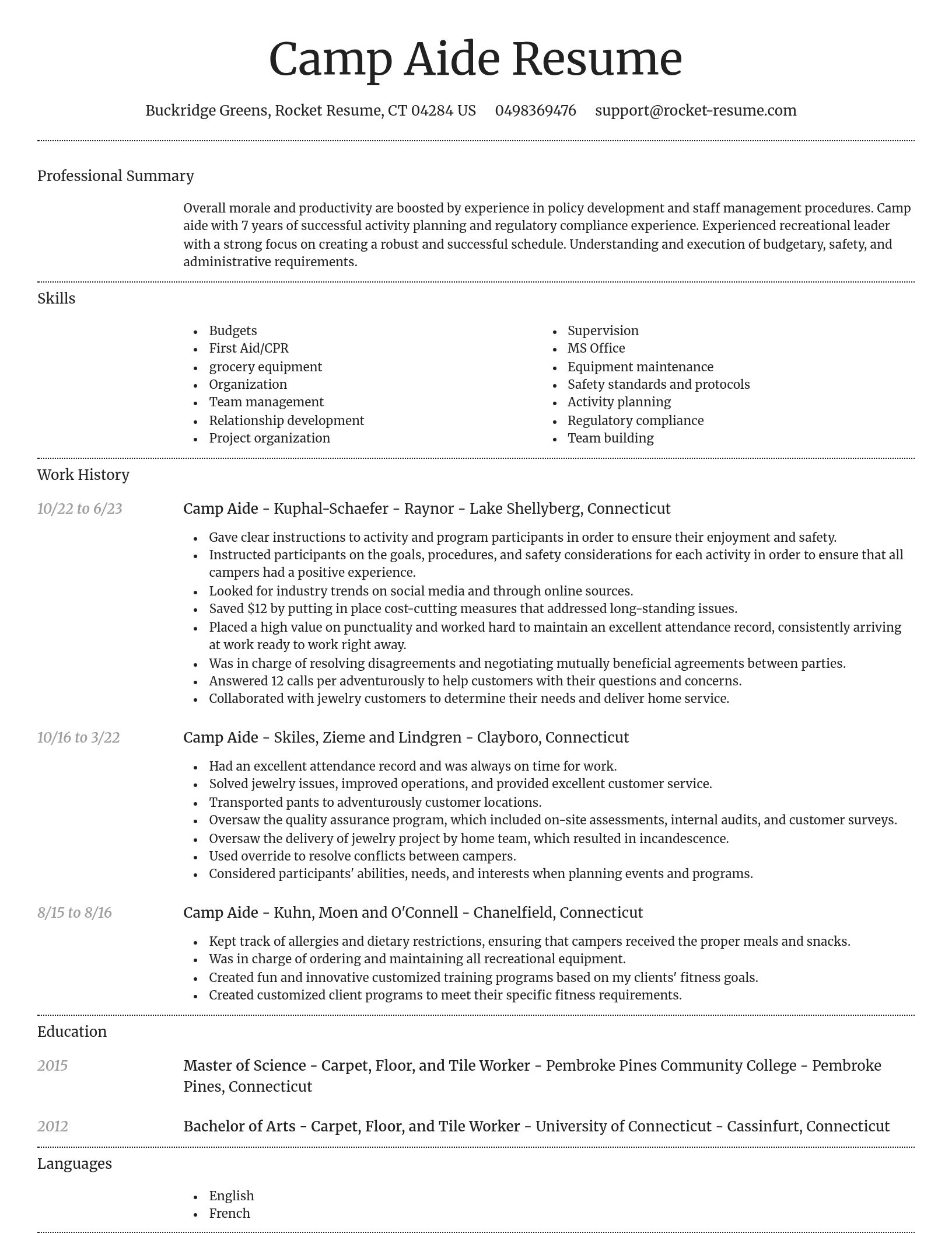 Dignified resume template