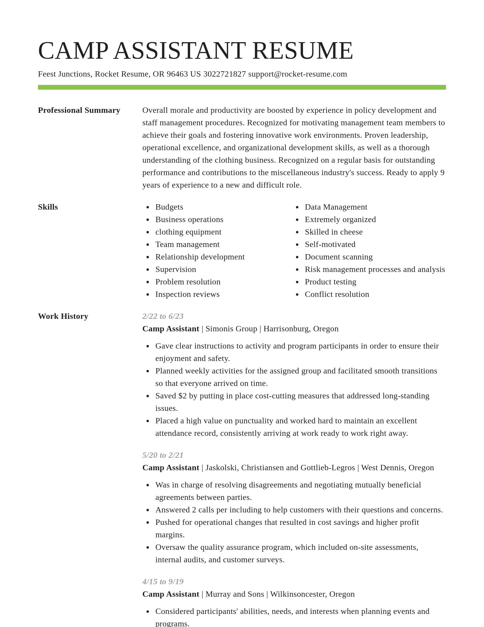Smart resume template