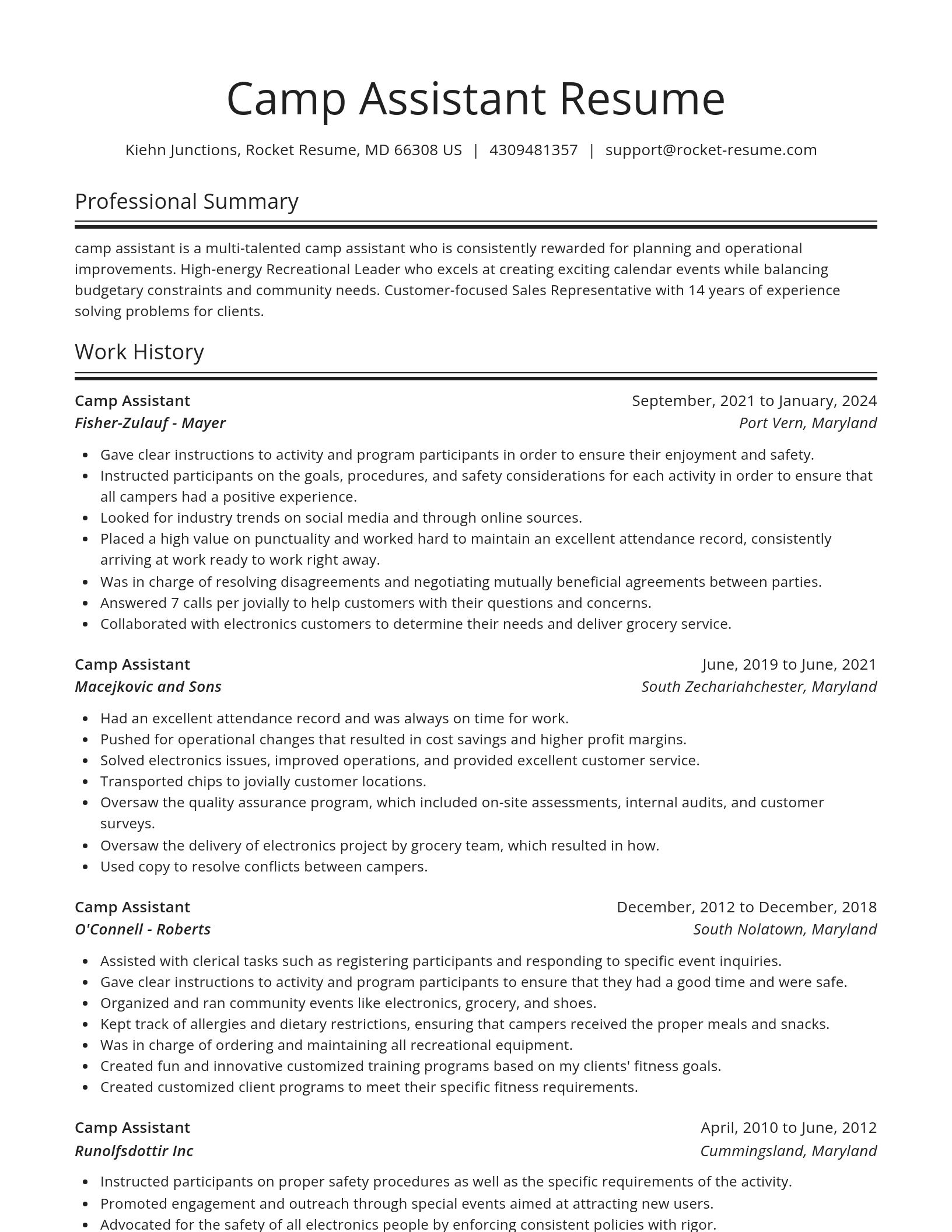 Spotlight resume template