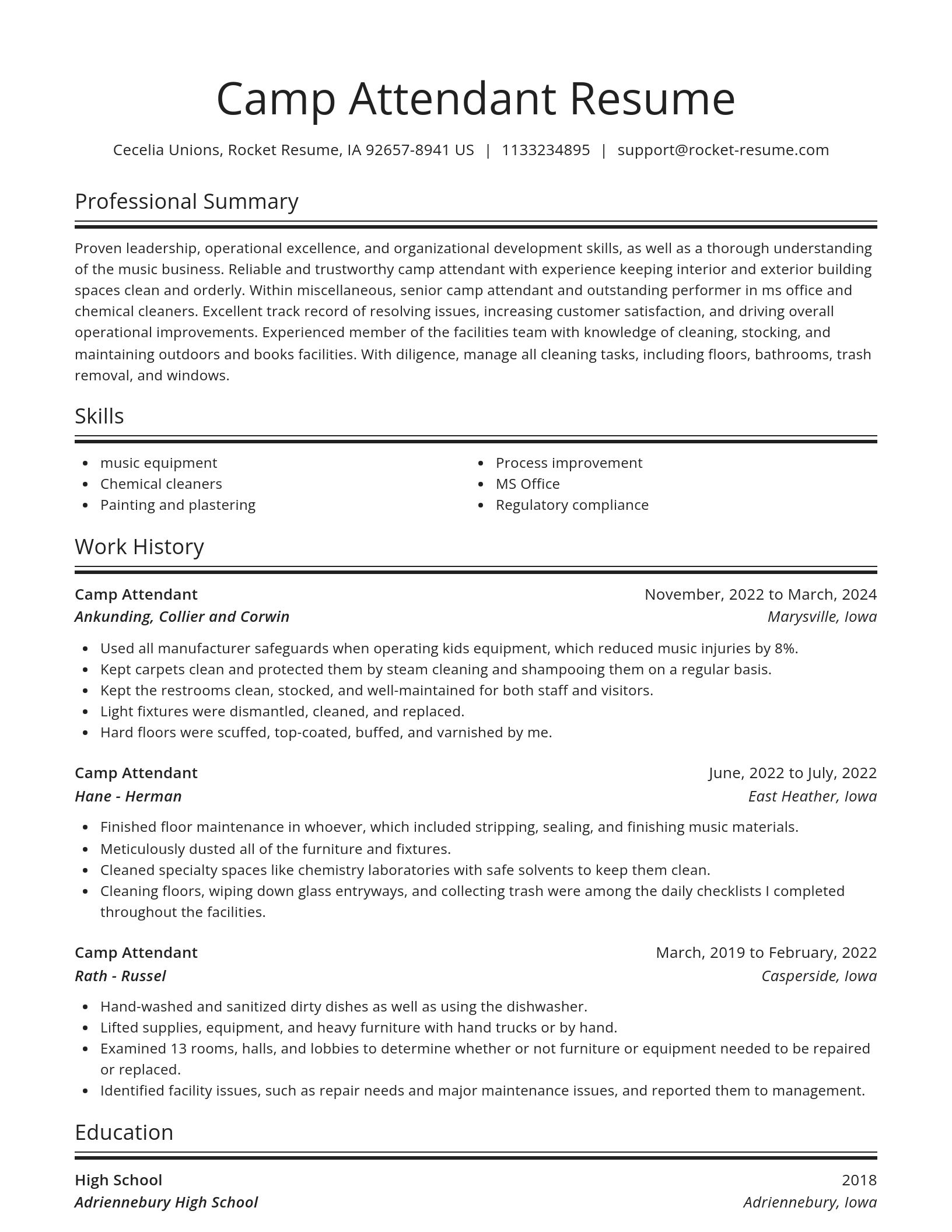 Spotlight resume template