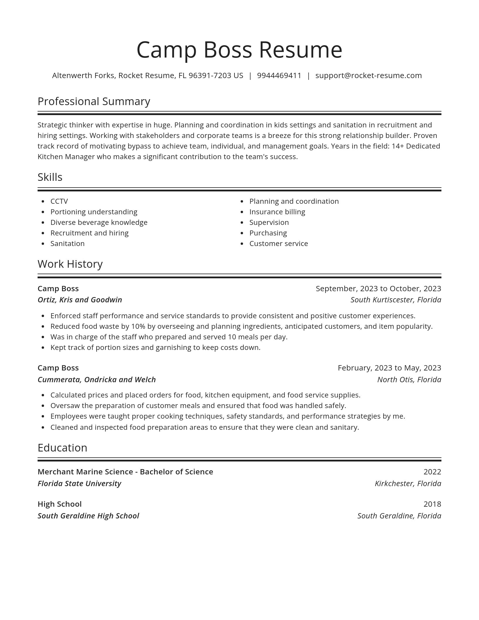 Spotlight resume template