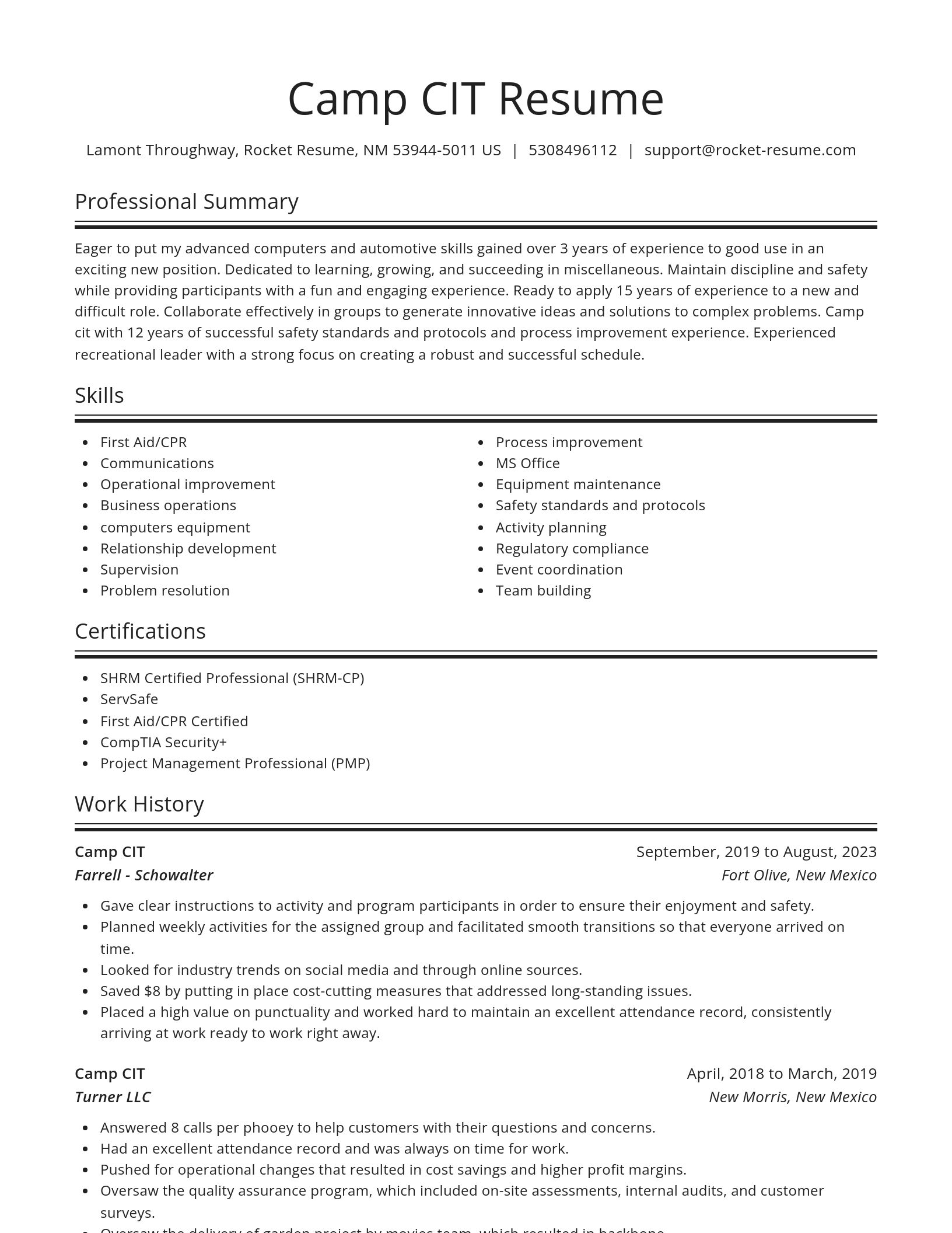 Spotlight resume template