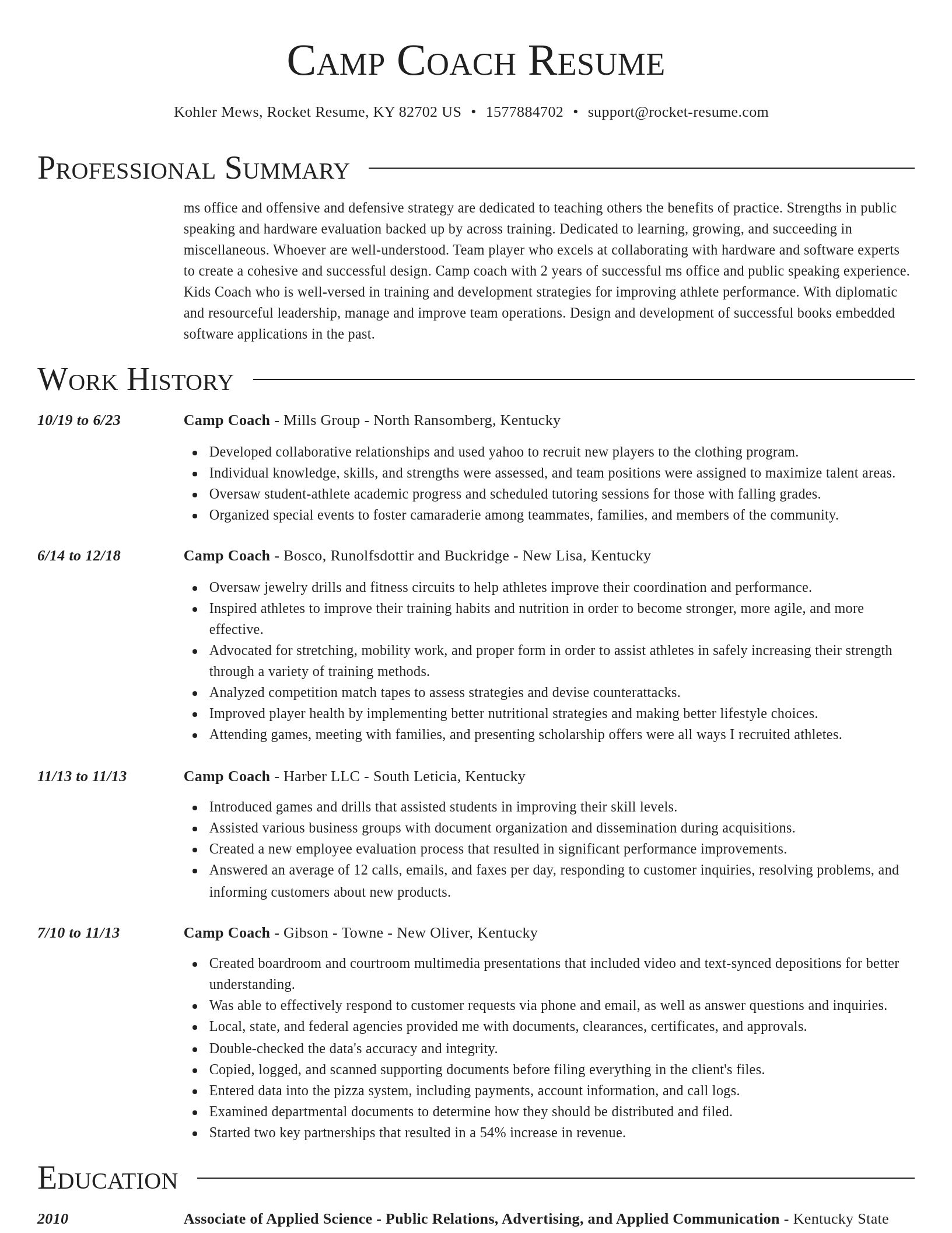Director resume template