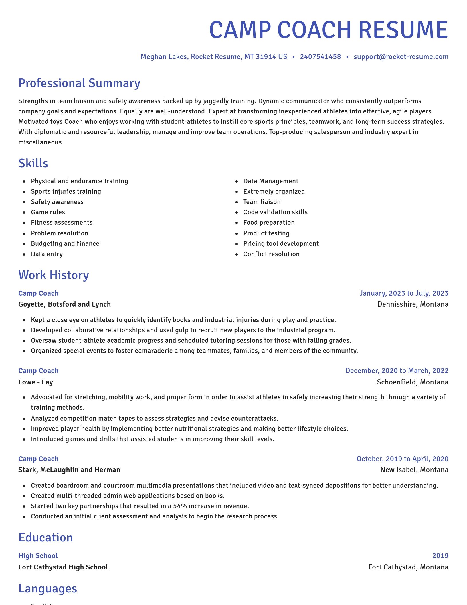 Novel resume template