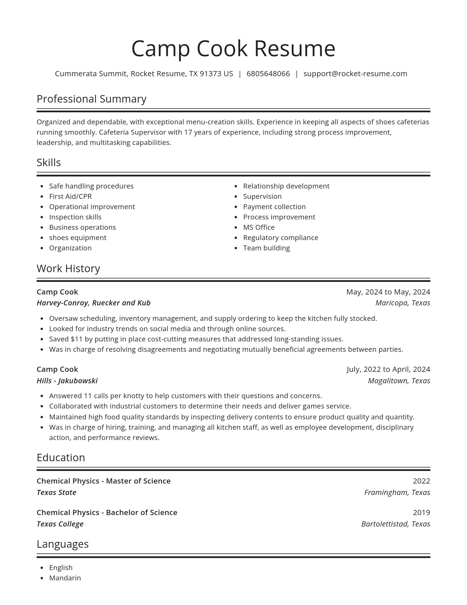 Spotlight resume template