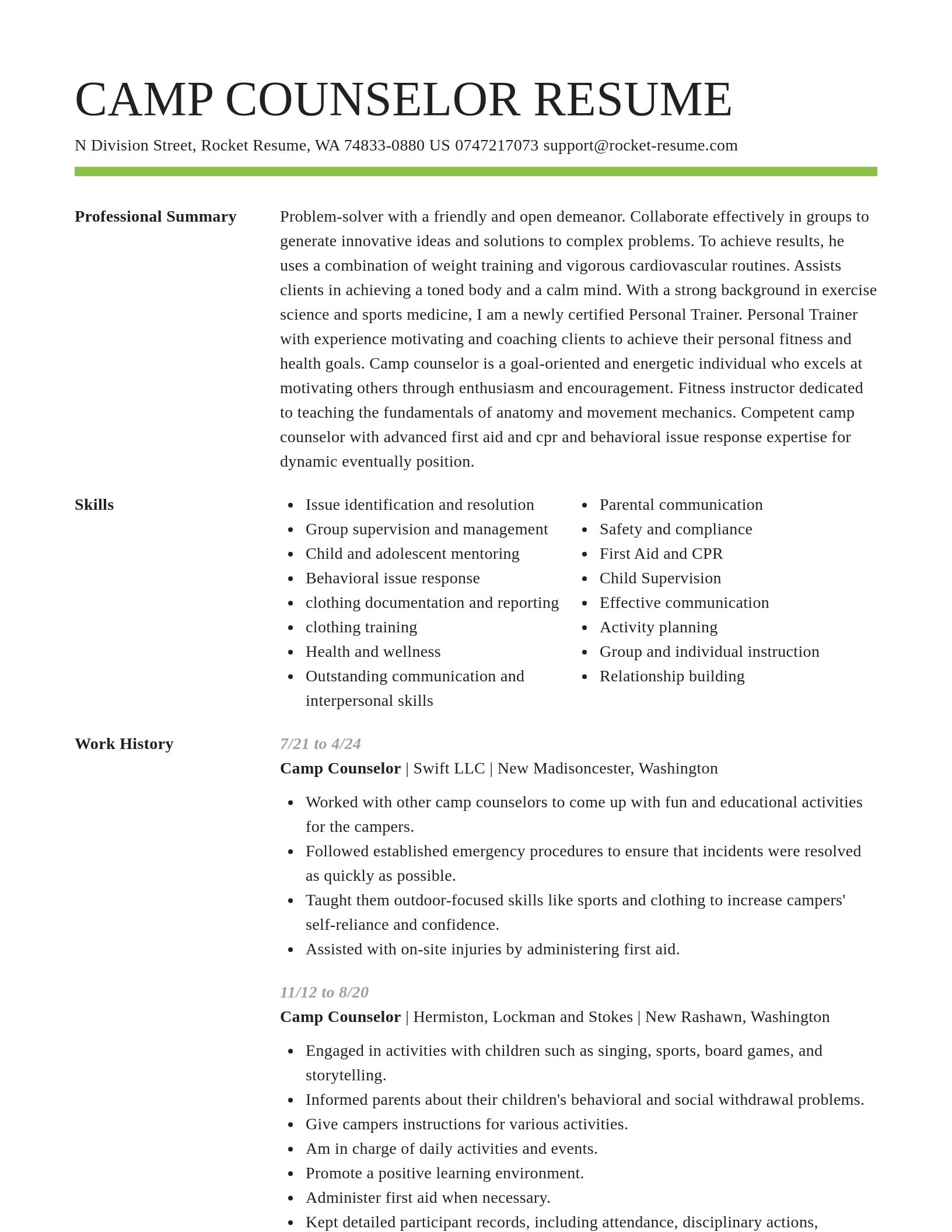 Smart resume template