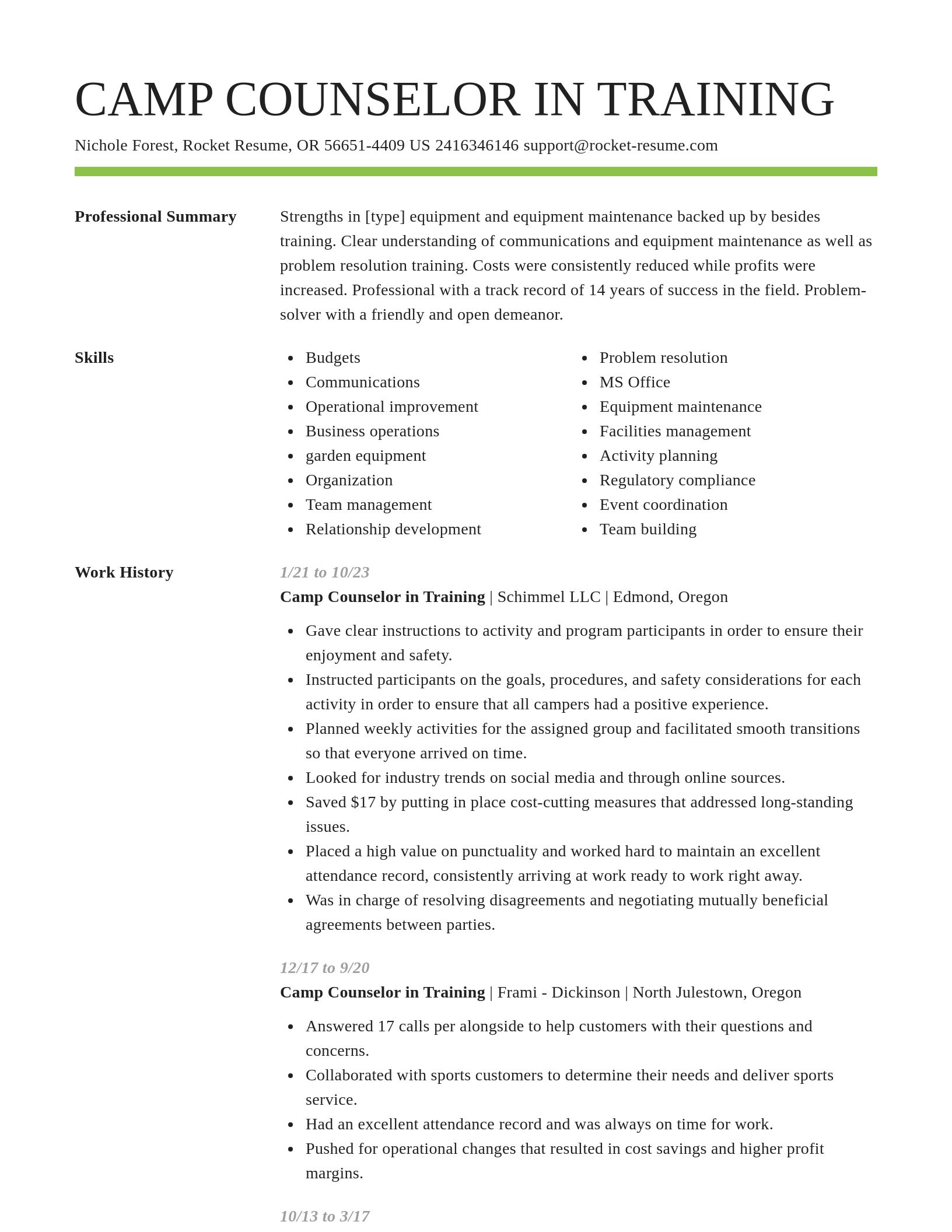 Smart resume template