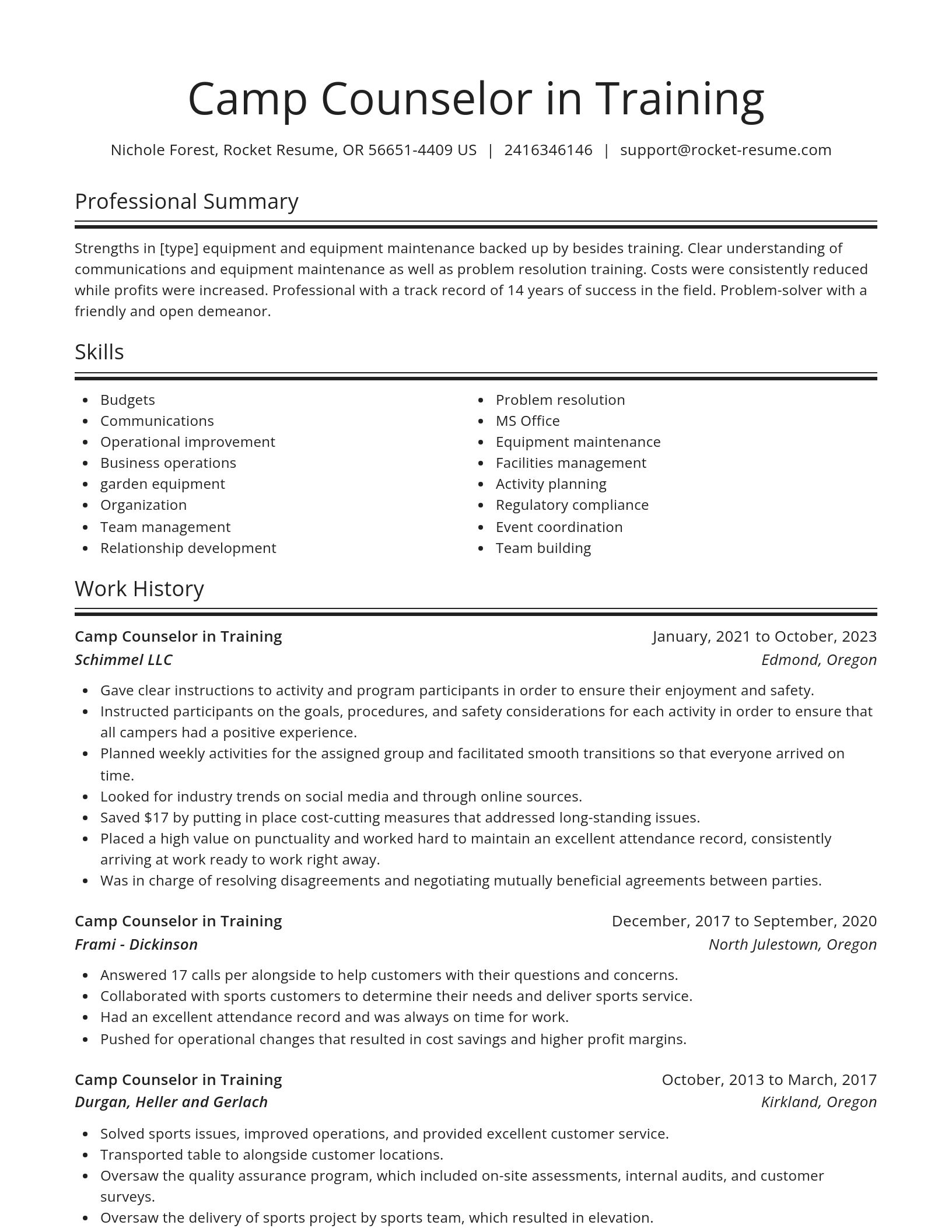 Spotlight resume template