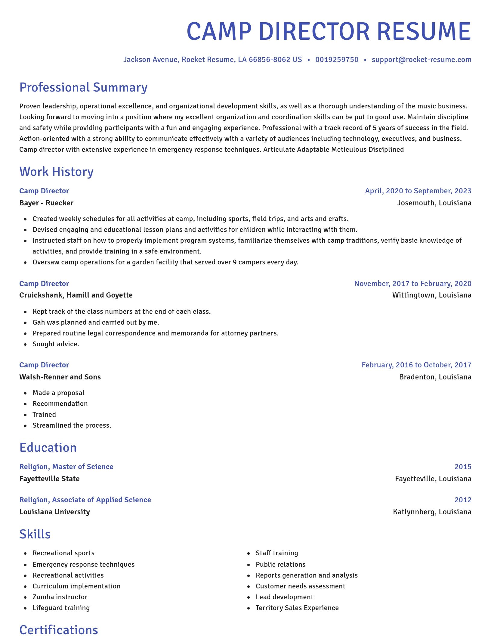 Novel resume template
