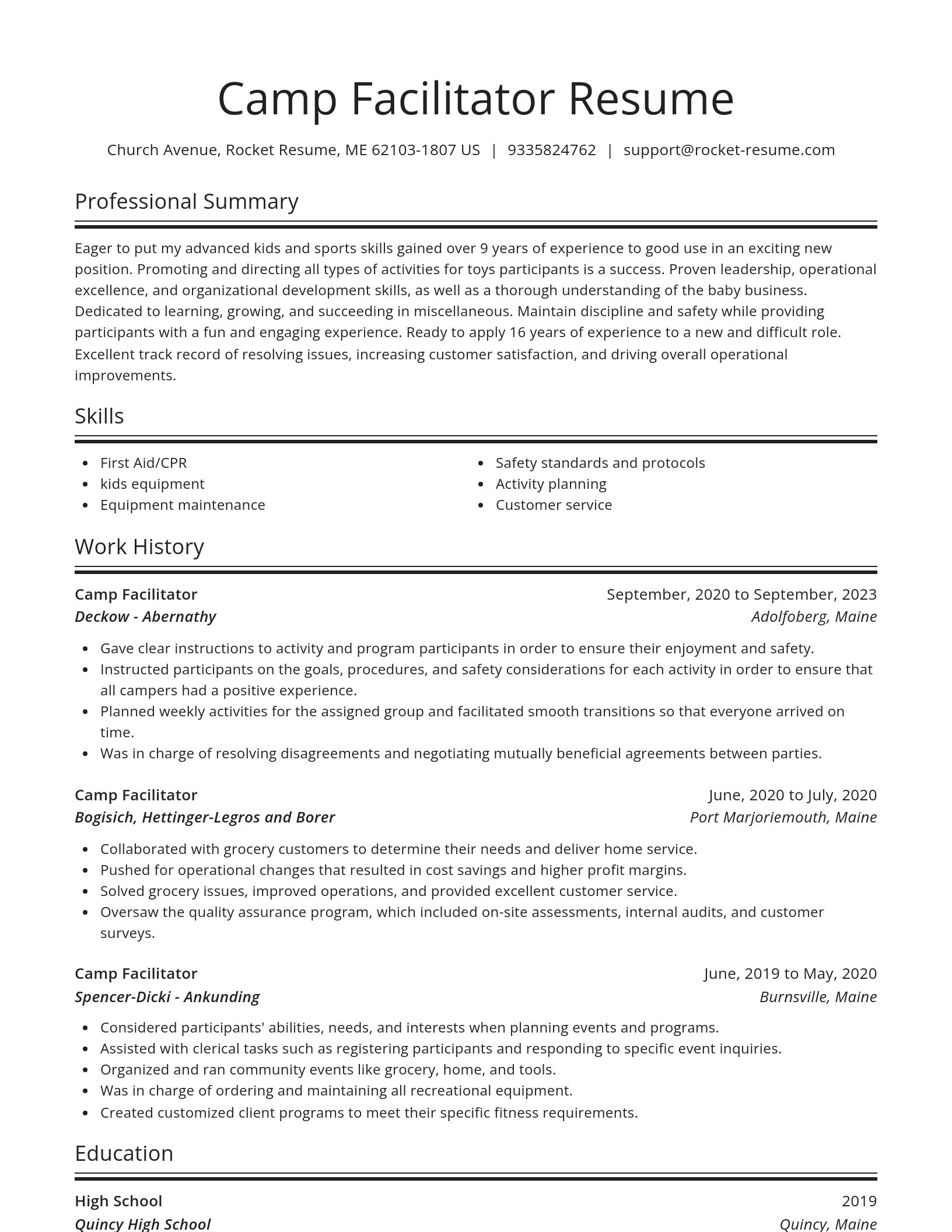 Spotlight resume template