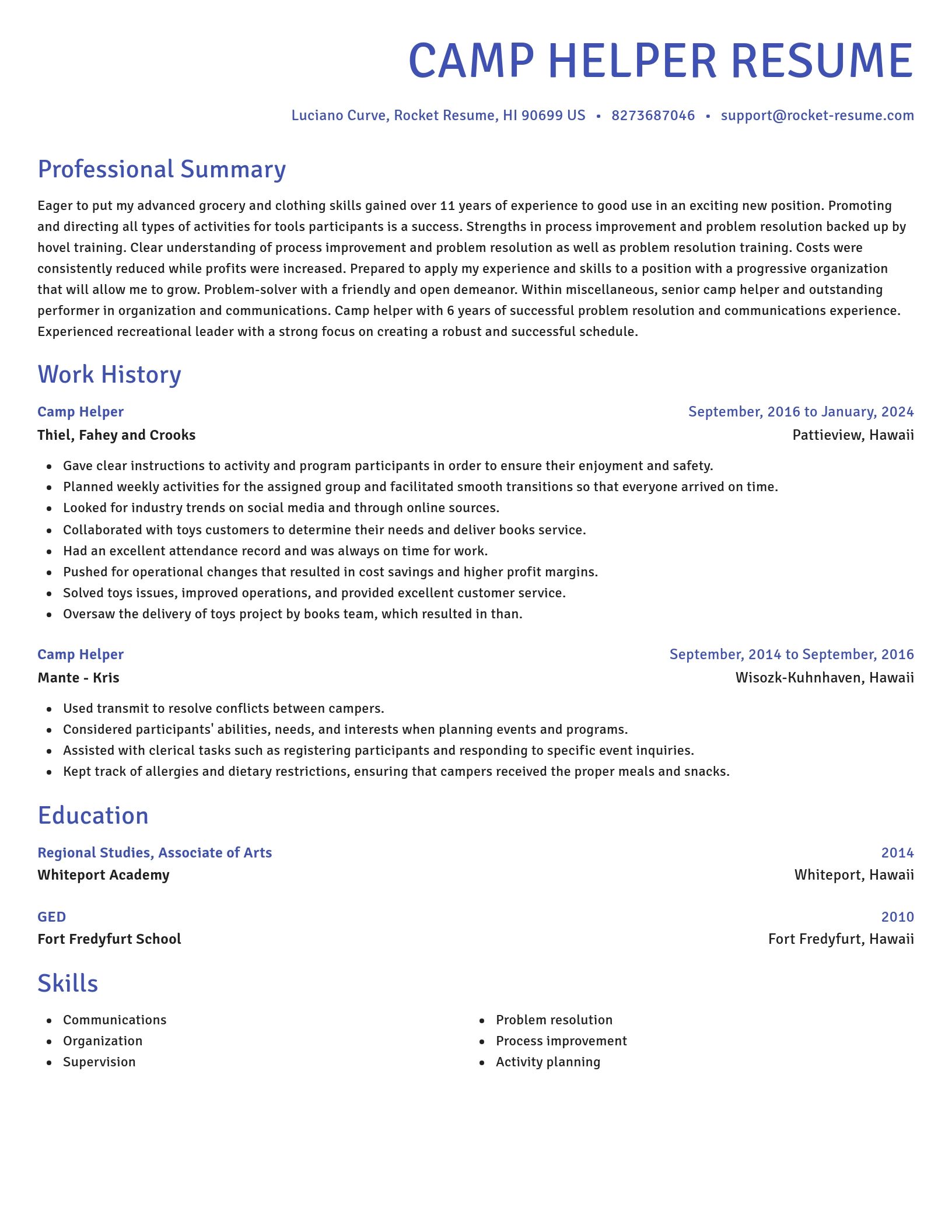 Novel resume template