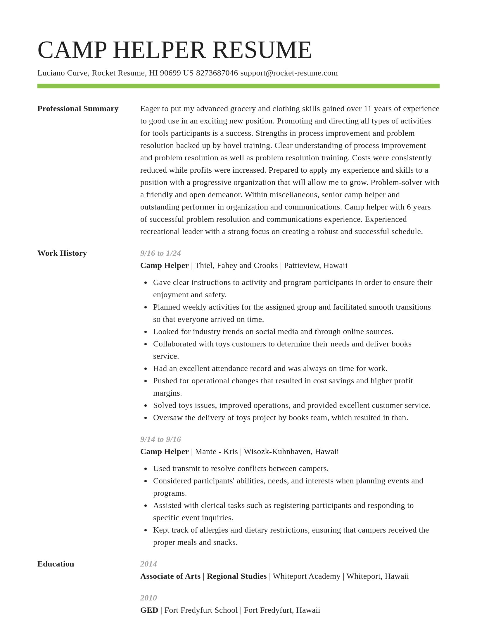 Smart resume template