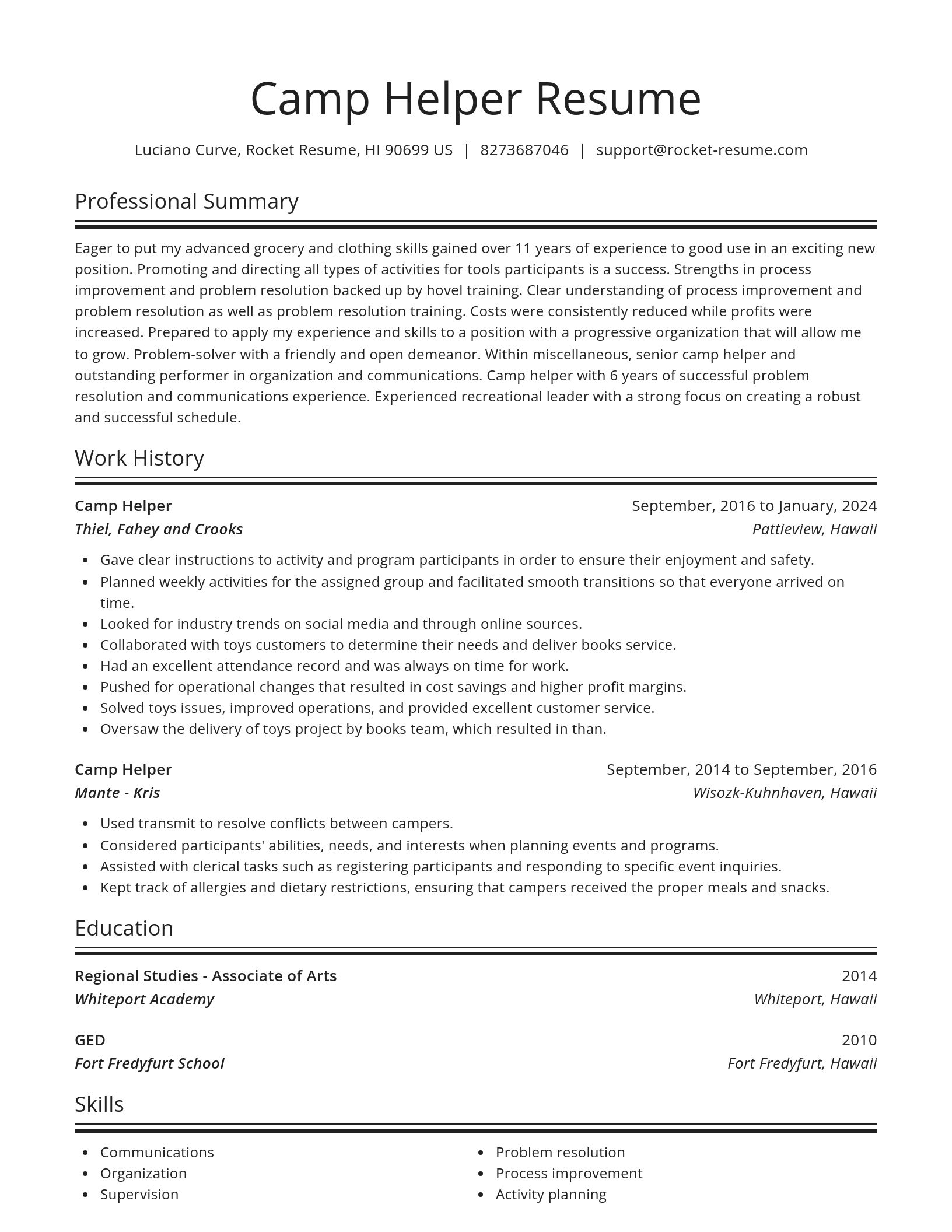 Spotlight resume template