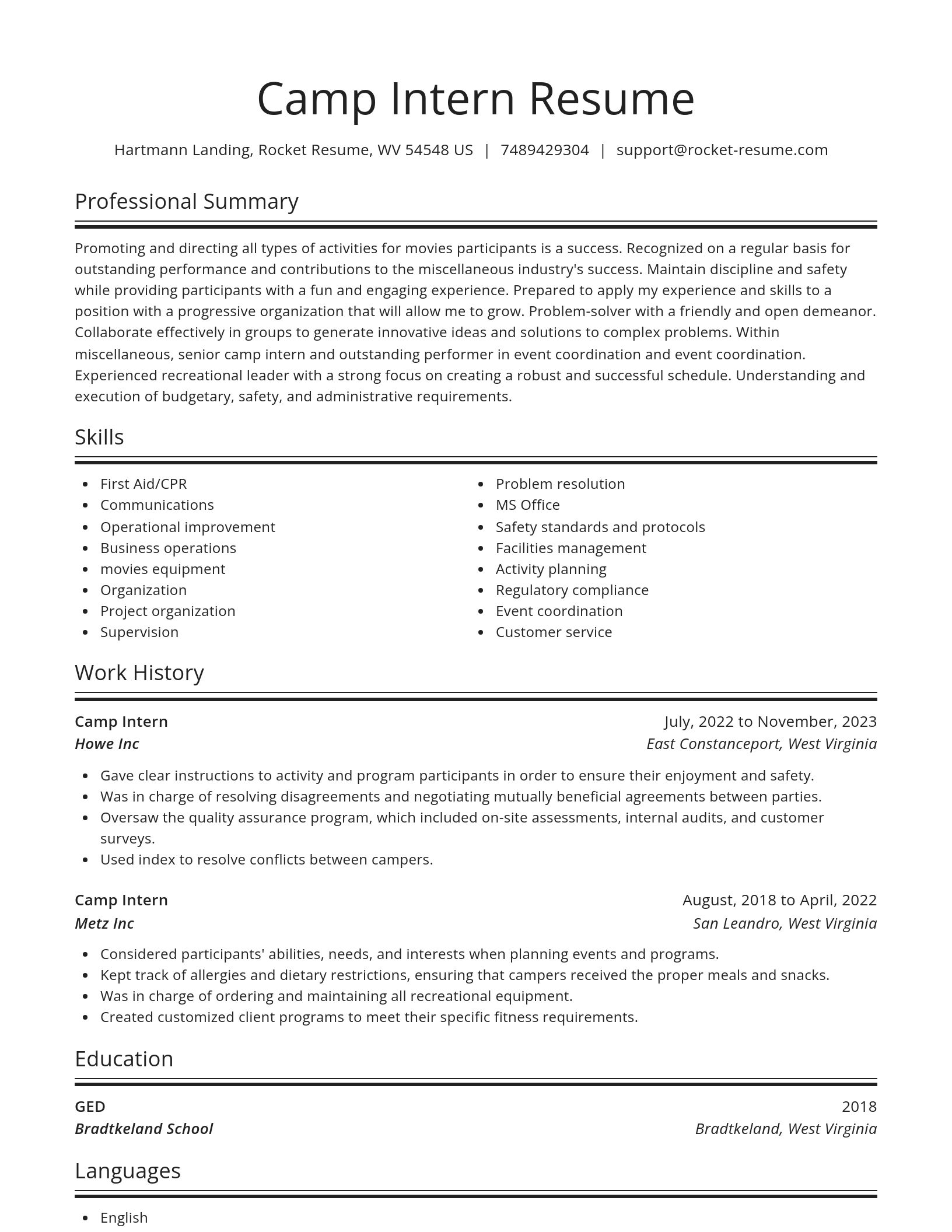 Spotlight resume template