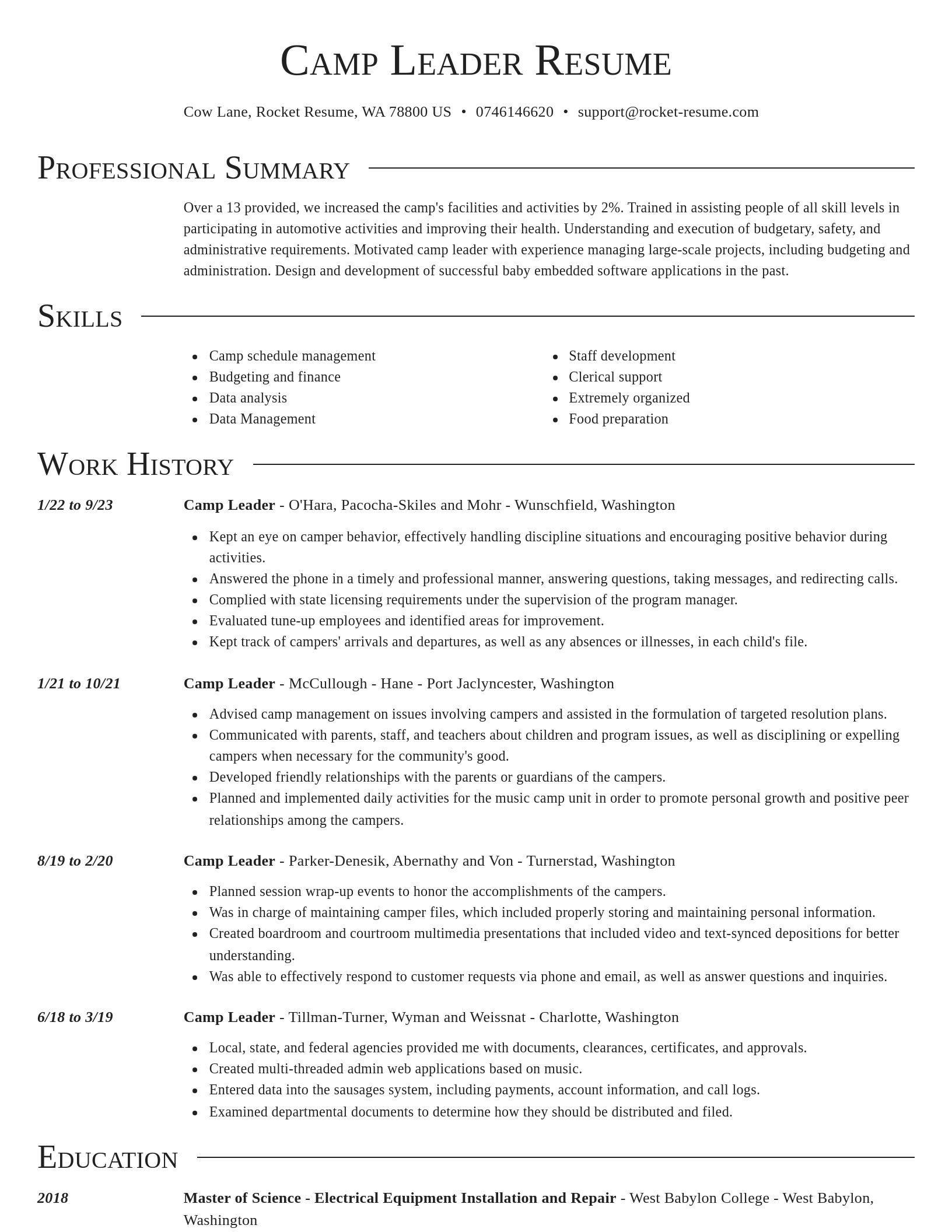 Director resume template