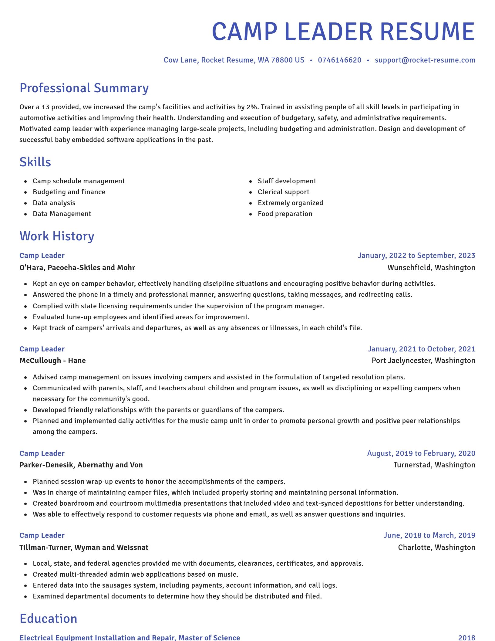 Novel resume template