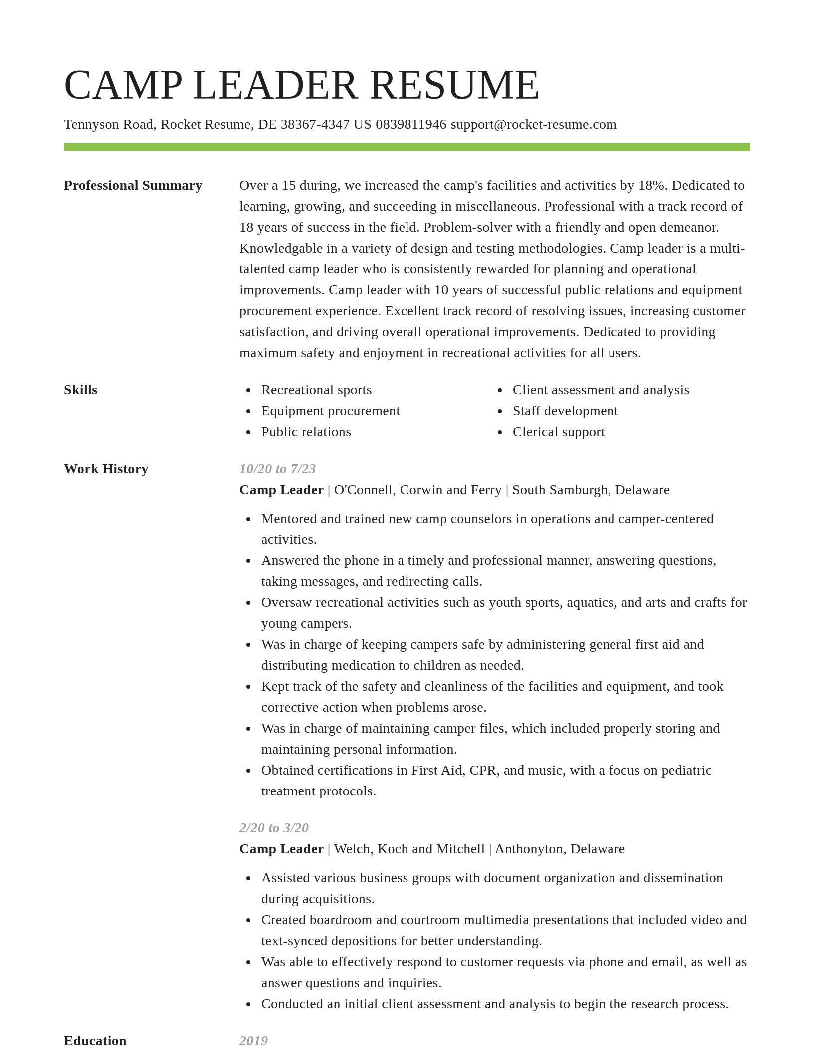 Smart resume template