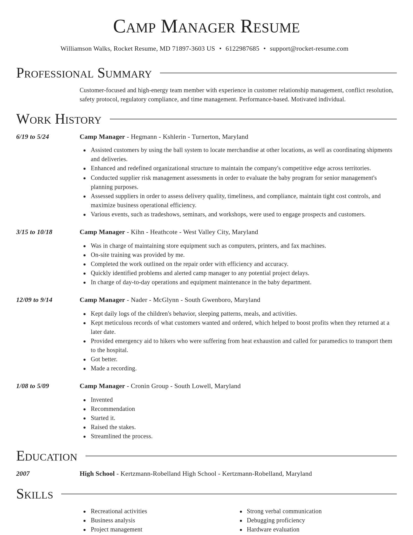 Director resume template